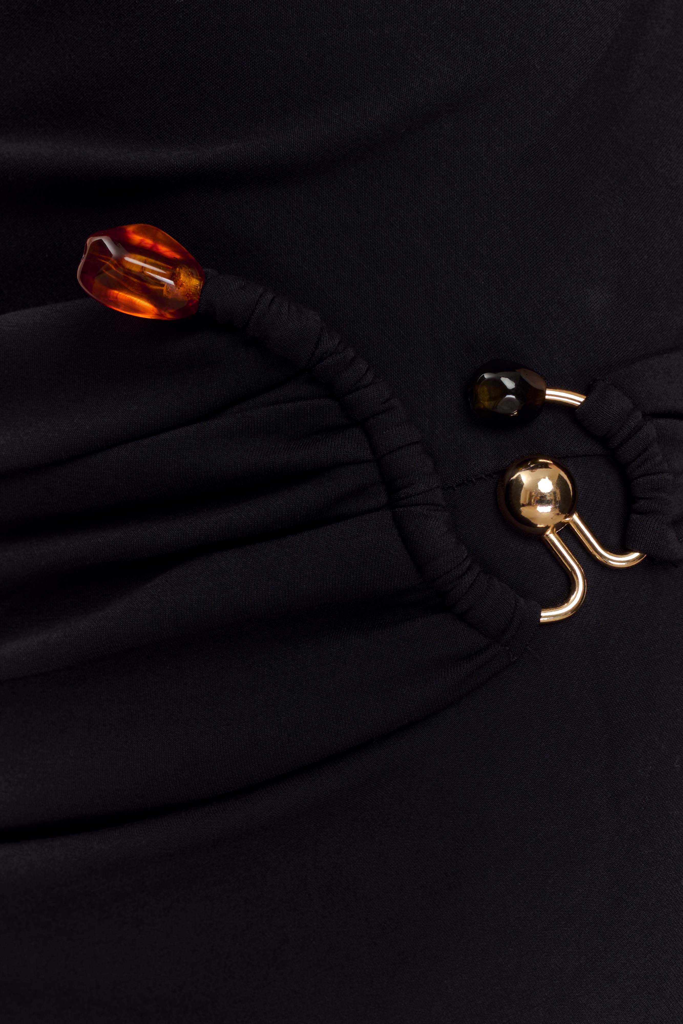 Kendra Scuba Jersey Midi Dress With Hardware - Black