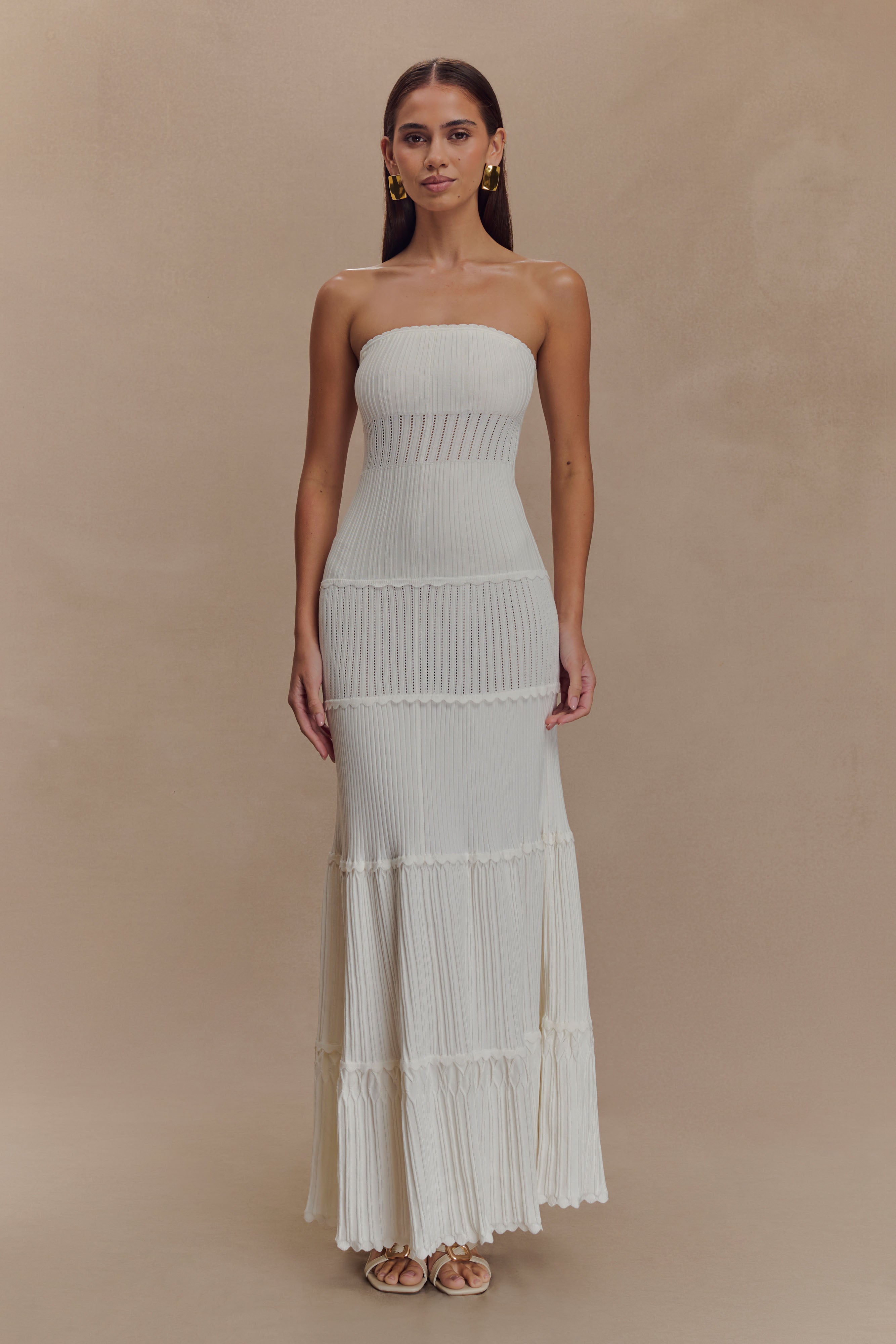 Finley Pointelle Knit Maxi Dress - Ivory