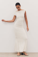 Kinsley Slinky Maxi Dress With Hardware - Ivory