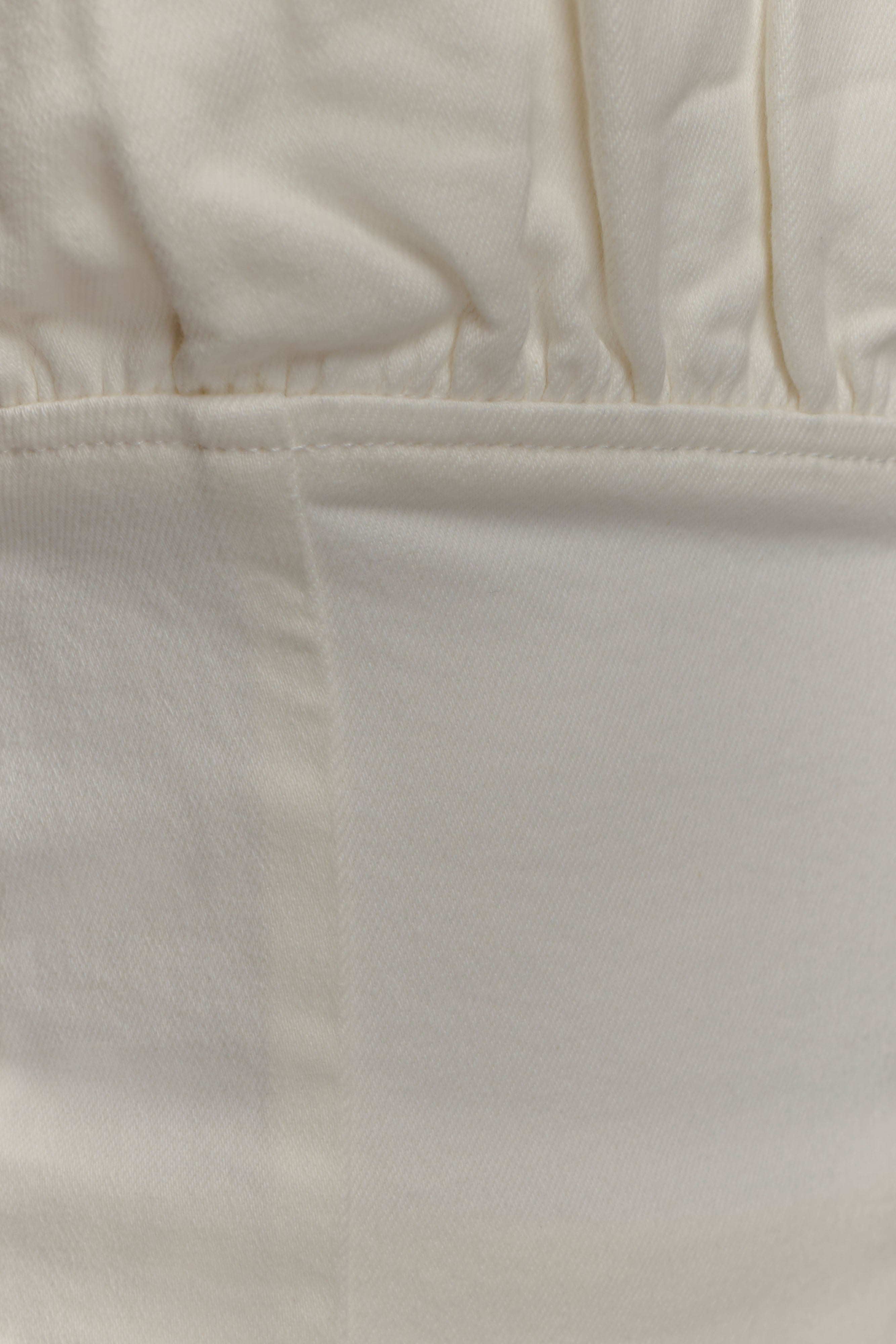 Cecilia Denim Frill Corset - White