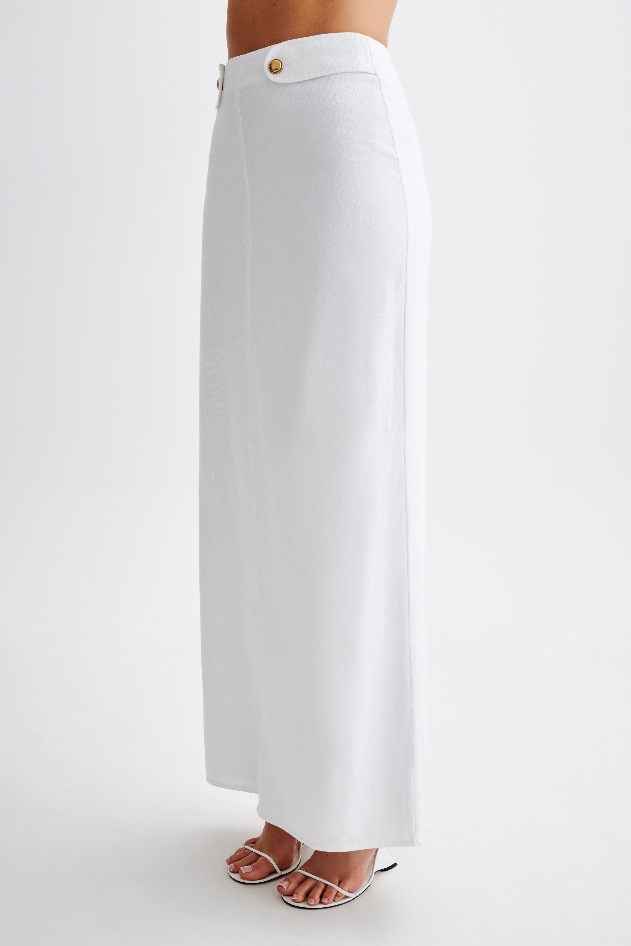Jordan Linen Maxi Skirt - White