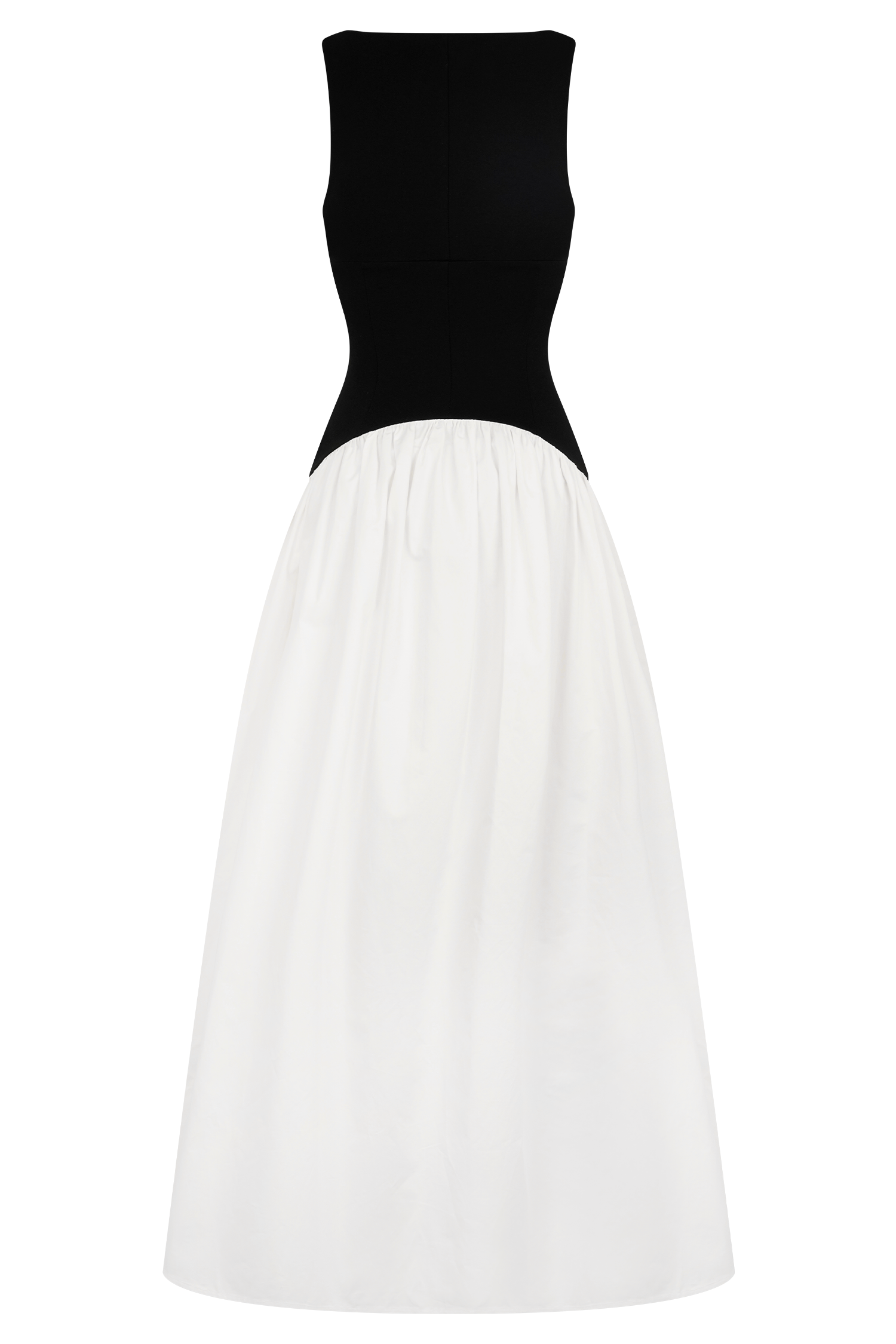 Acacia Contrast Sleeveless Maxi Dress - Black/White
