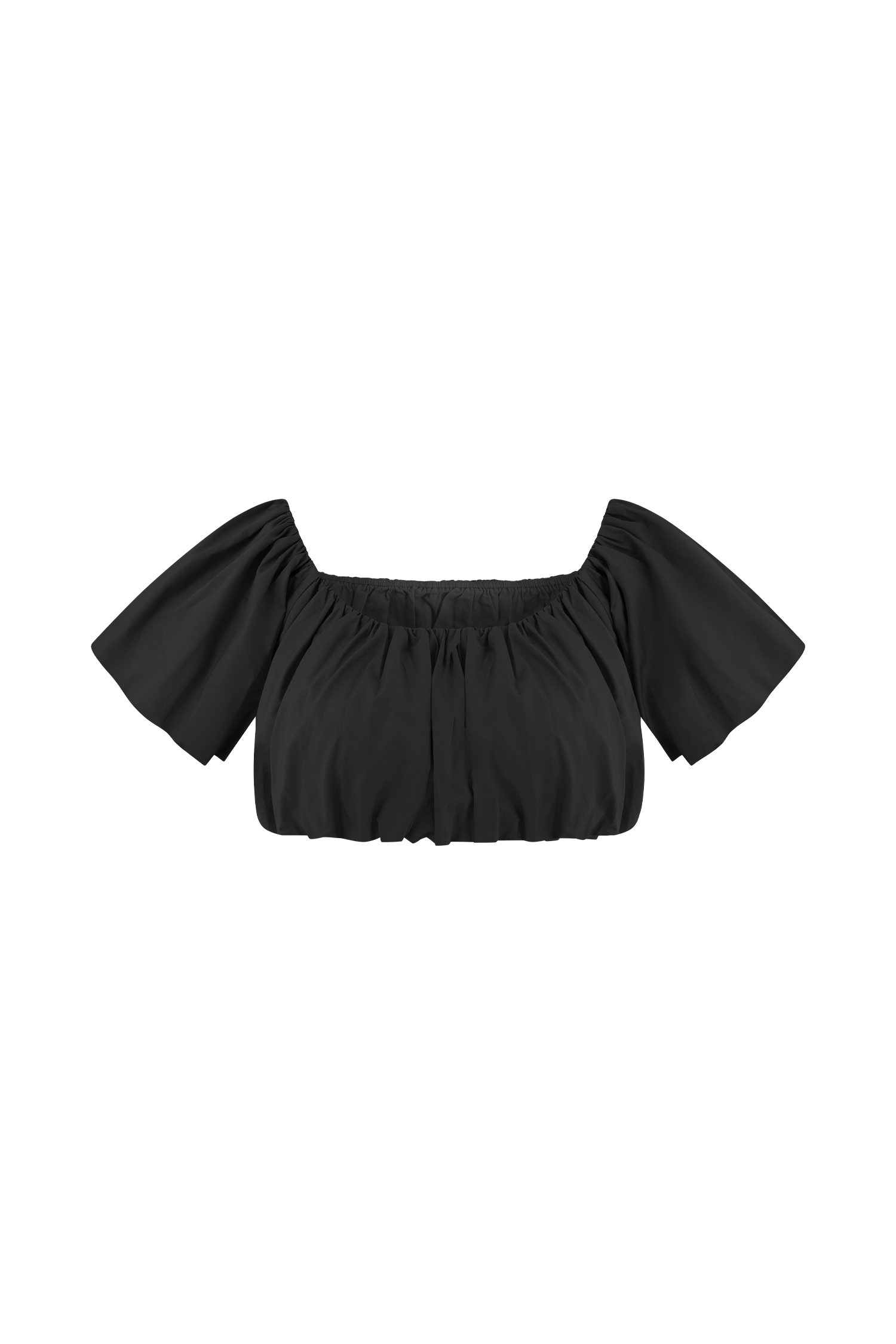 Autumn Off Shoulder Bubble Top - Black