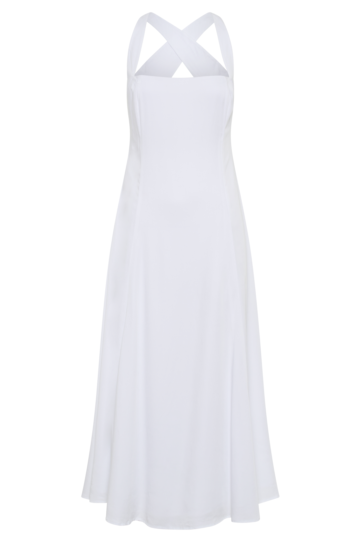 Carabella Cross Back Midi Dress - White
