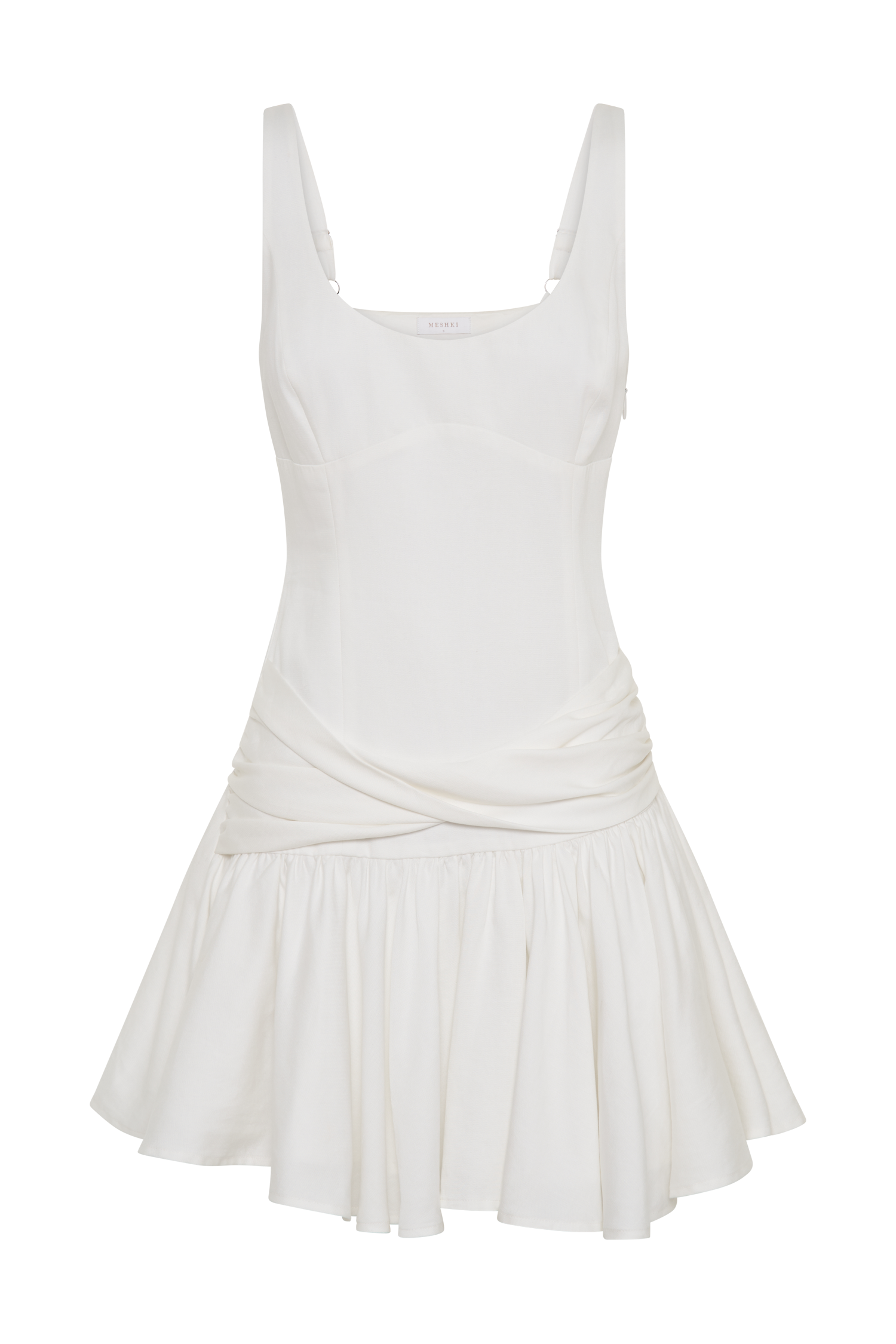 Alvara Cotton Puffy Mini Dress - White