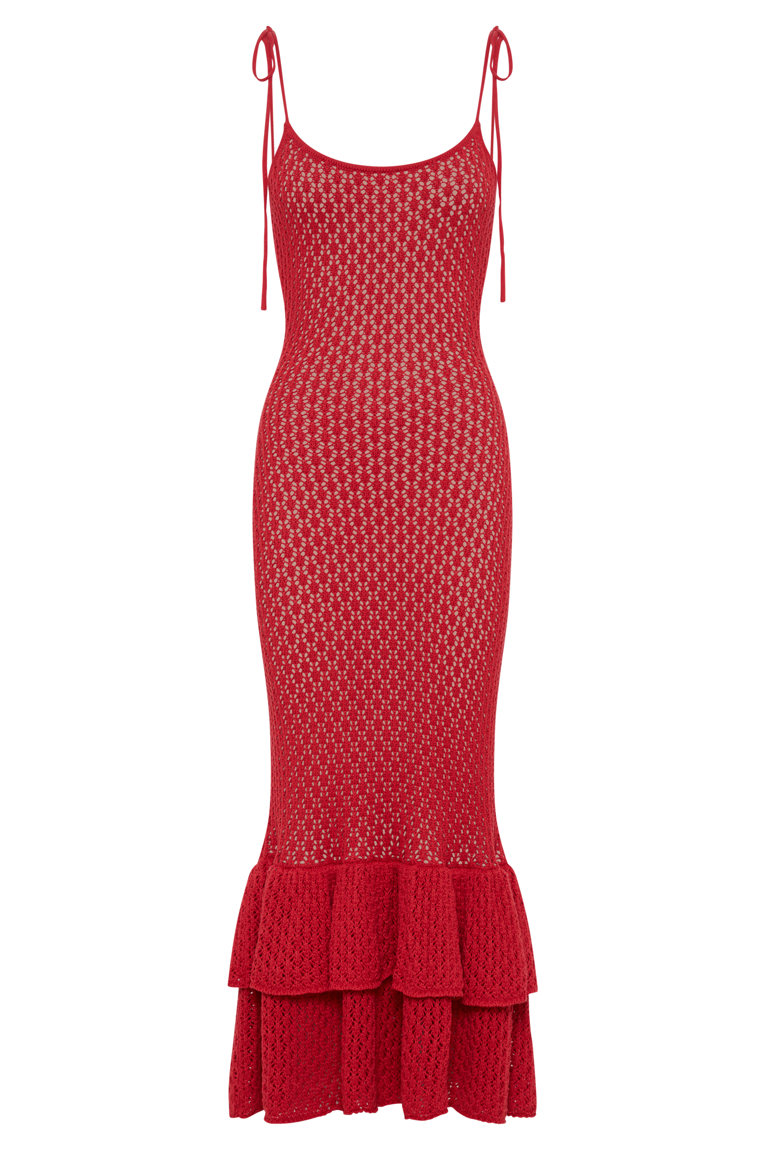 Bianca Knit Midi Dress - Pomegranate