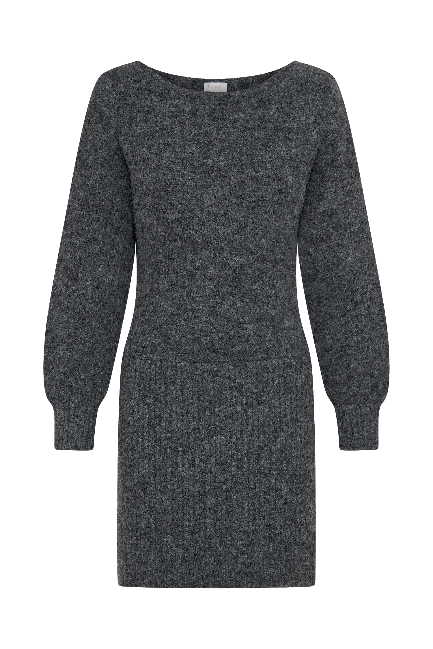 Rafferty Boat Neck Knit Mini Dress - Charcoal Marle