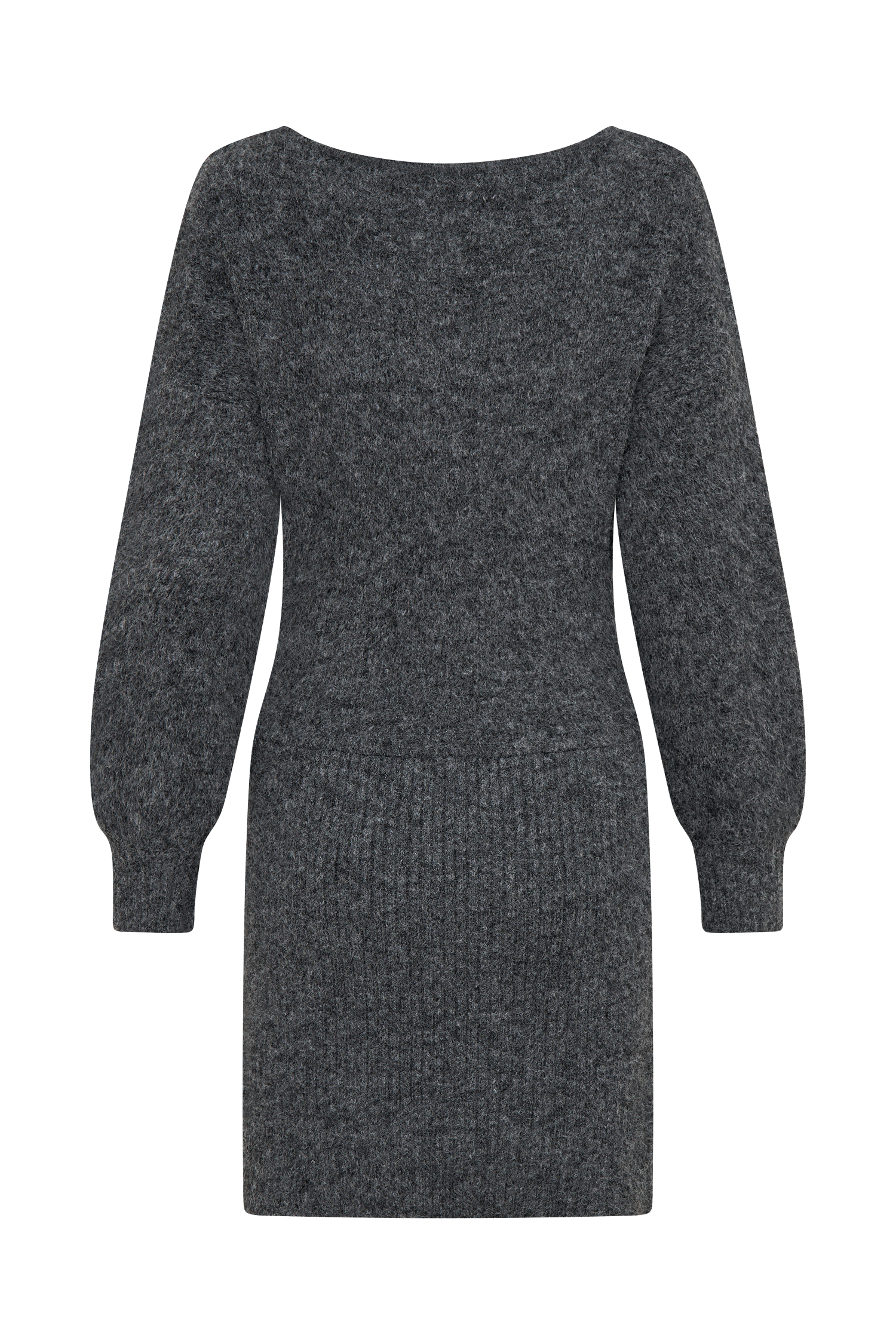 Rafferty Boat Neck Knit Mini Dress - Charcoal Marle