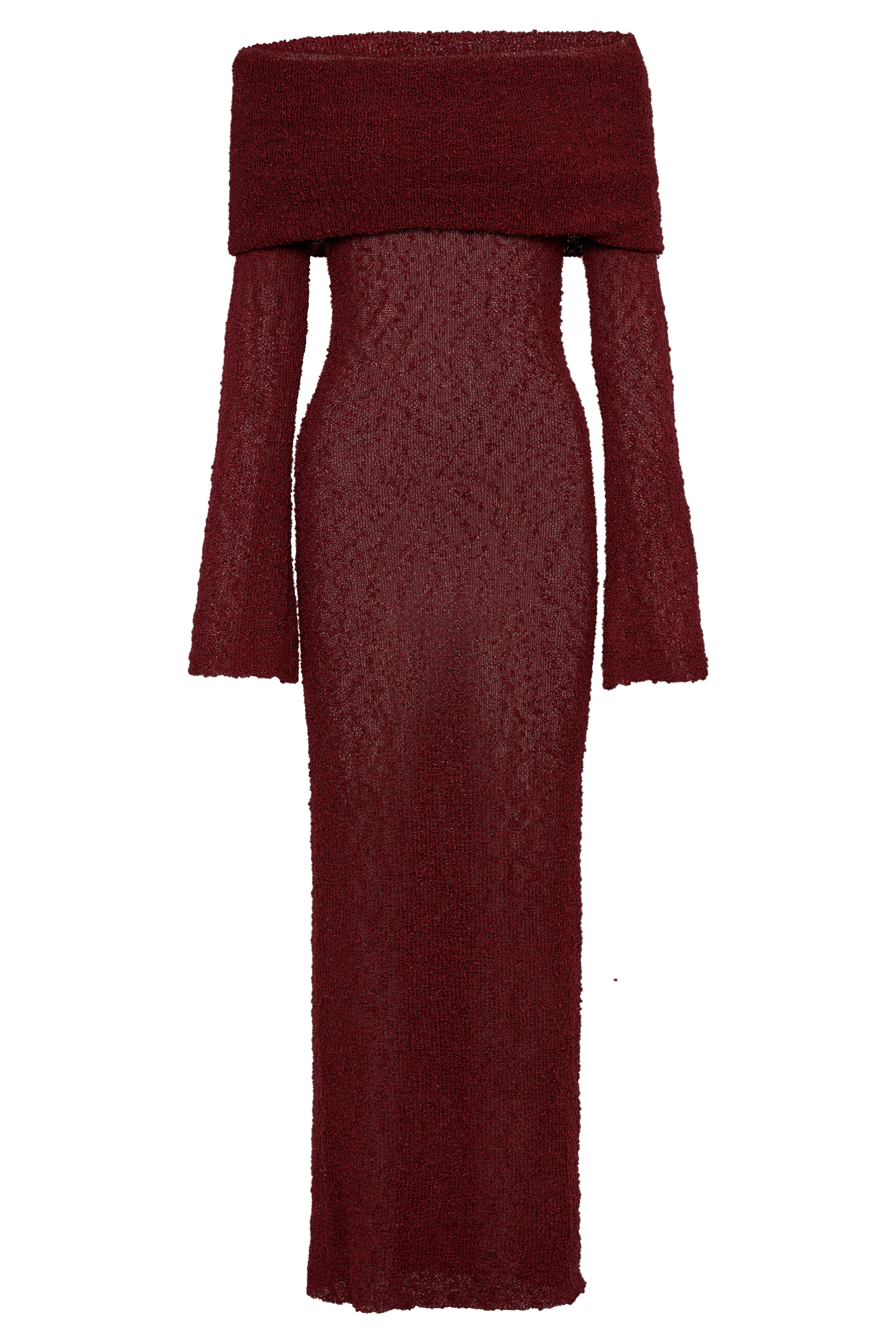 Marisol Off Shoulder Boucle Maxi Dress - Plum