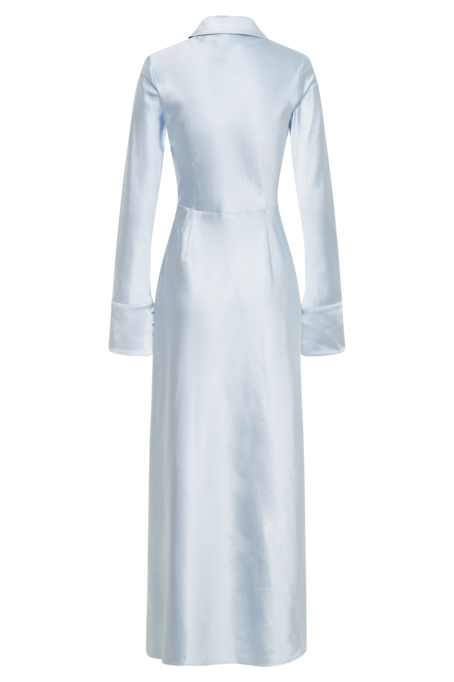 Whitley Satin Collared Maxi Dress - Ice Blue