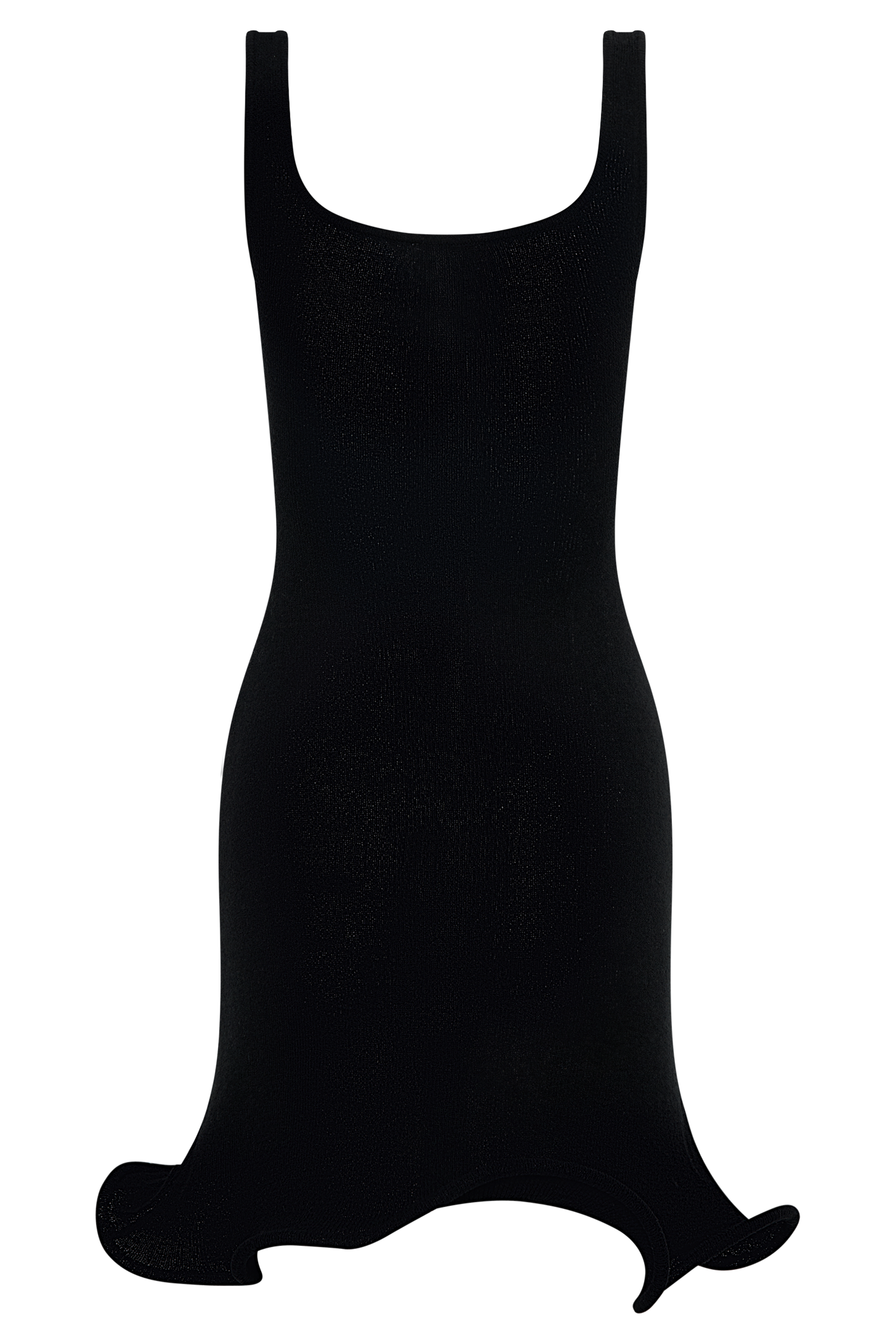 Sandra Square Neck Knit Mini Dress - Black