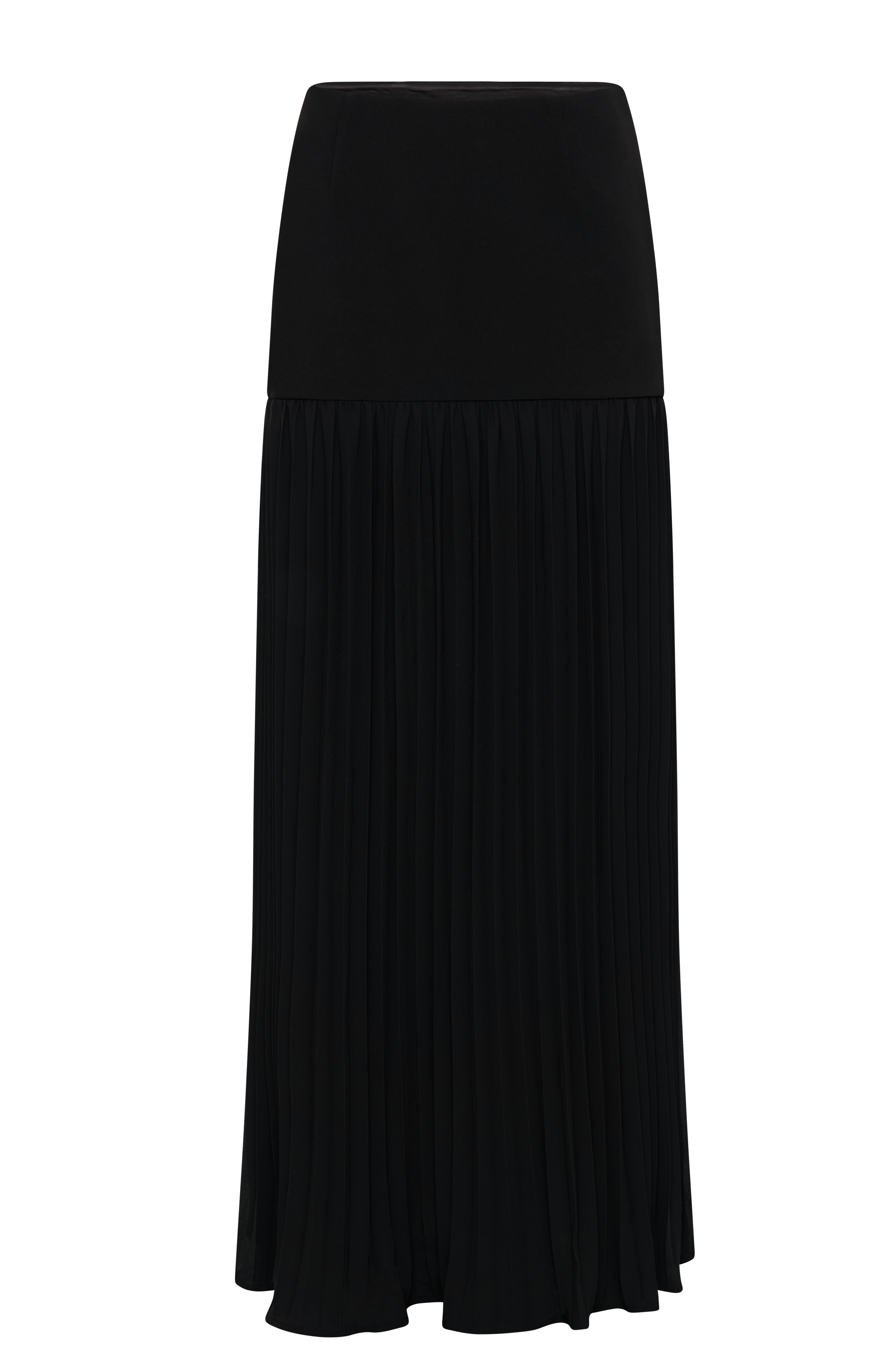 Jillian Pleated Maxi Skirt - Black