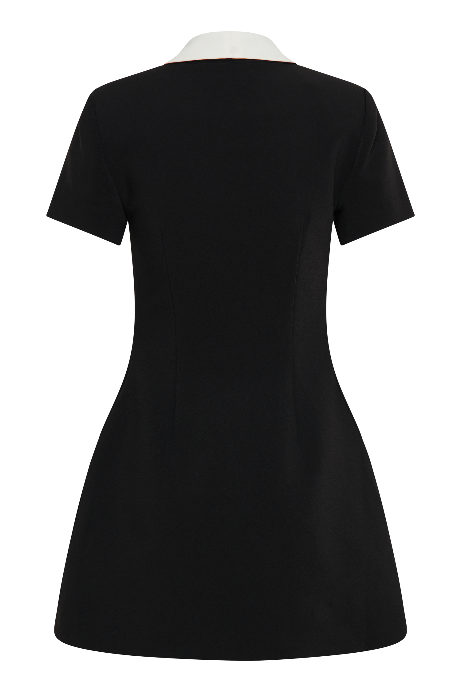 Paolina Collared Contrast Suiting Mini Dress - Black/White