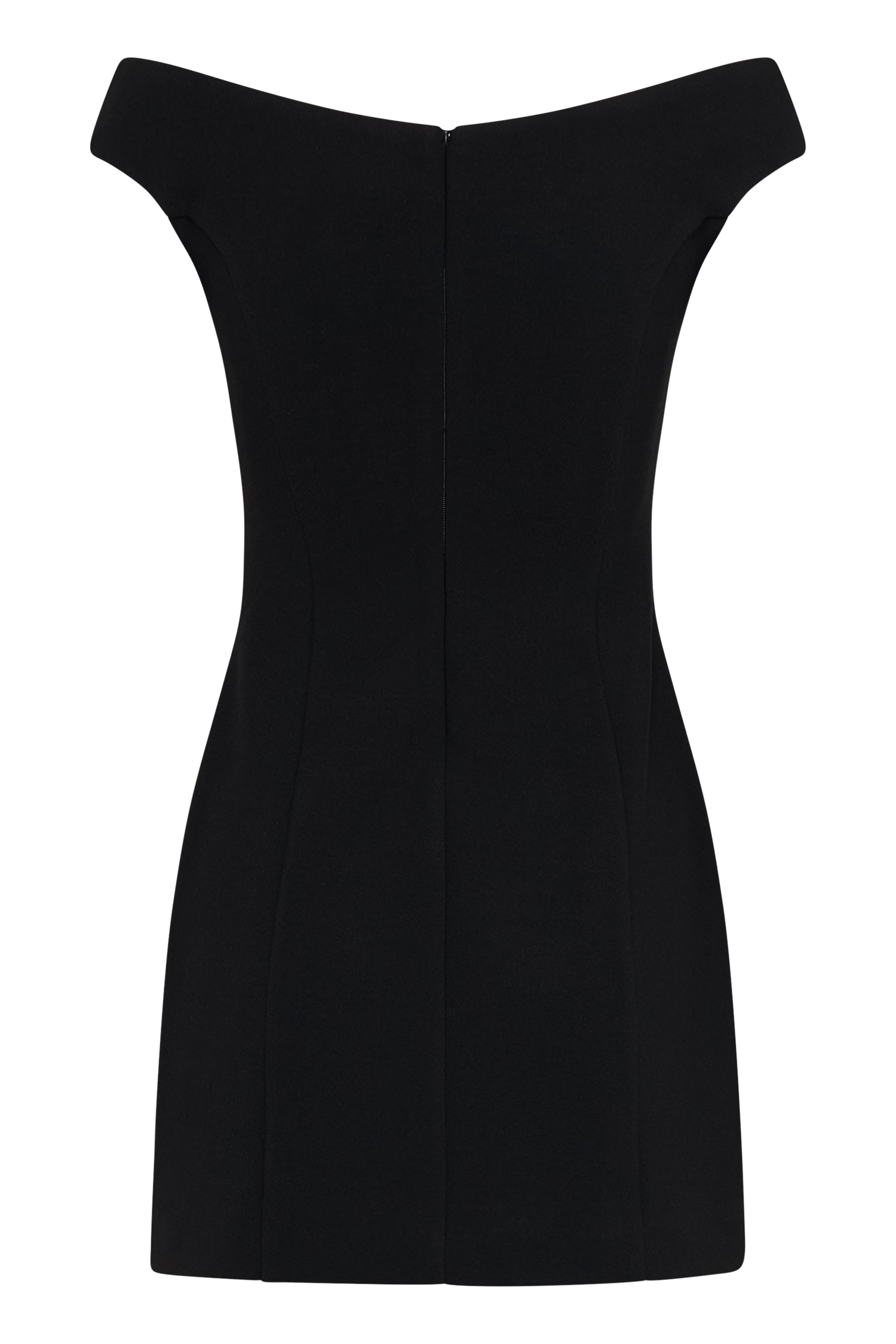 Cassidy Crepe Off Shoulder Mini Dress - Black