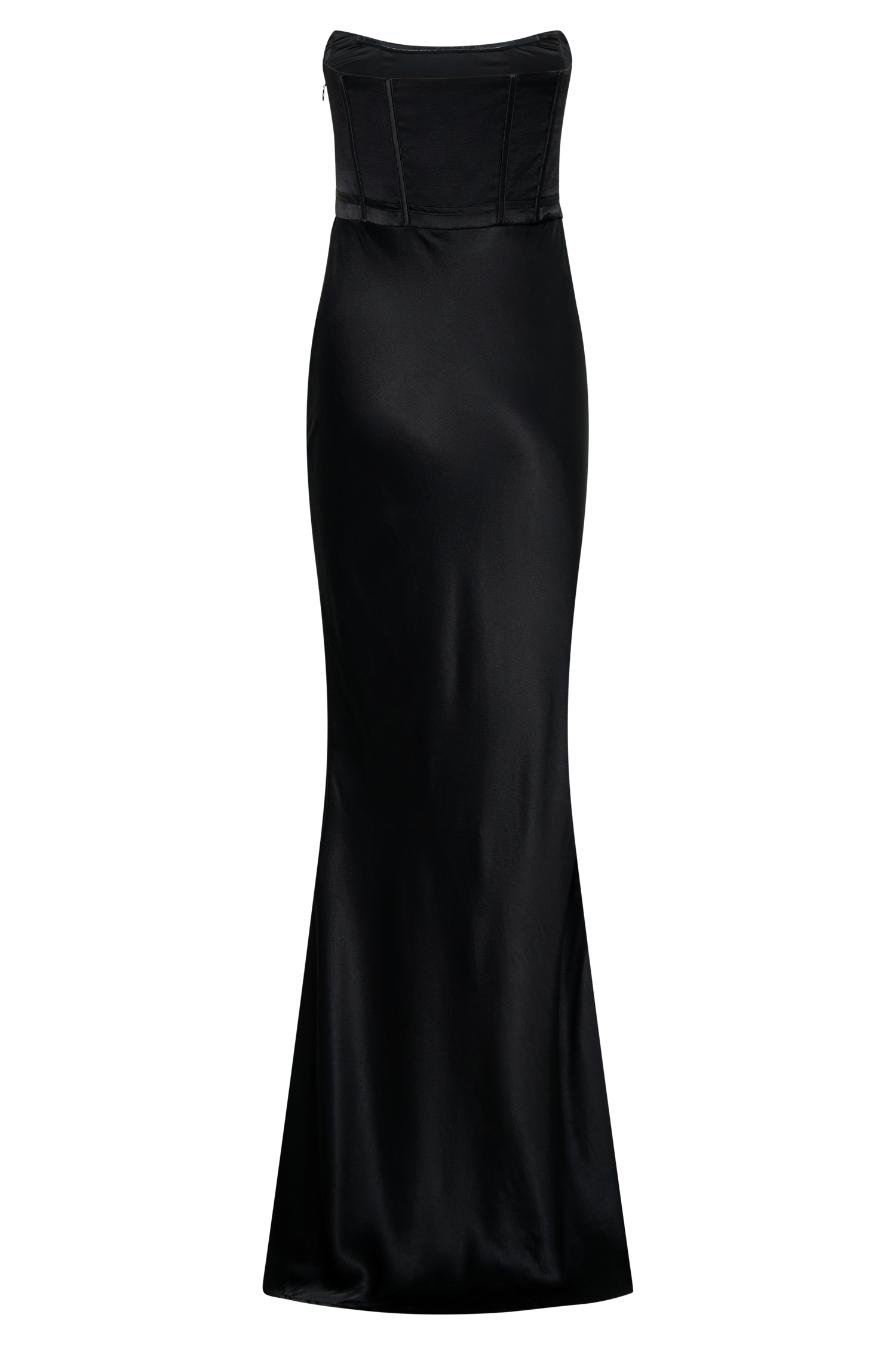 Harlow Satin Strapless Maxi Dress - Black