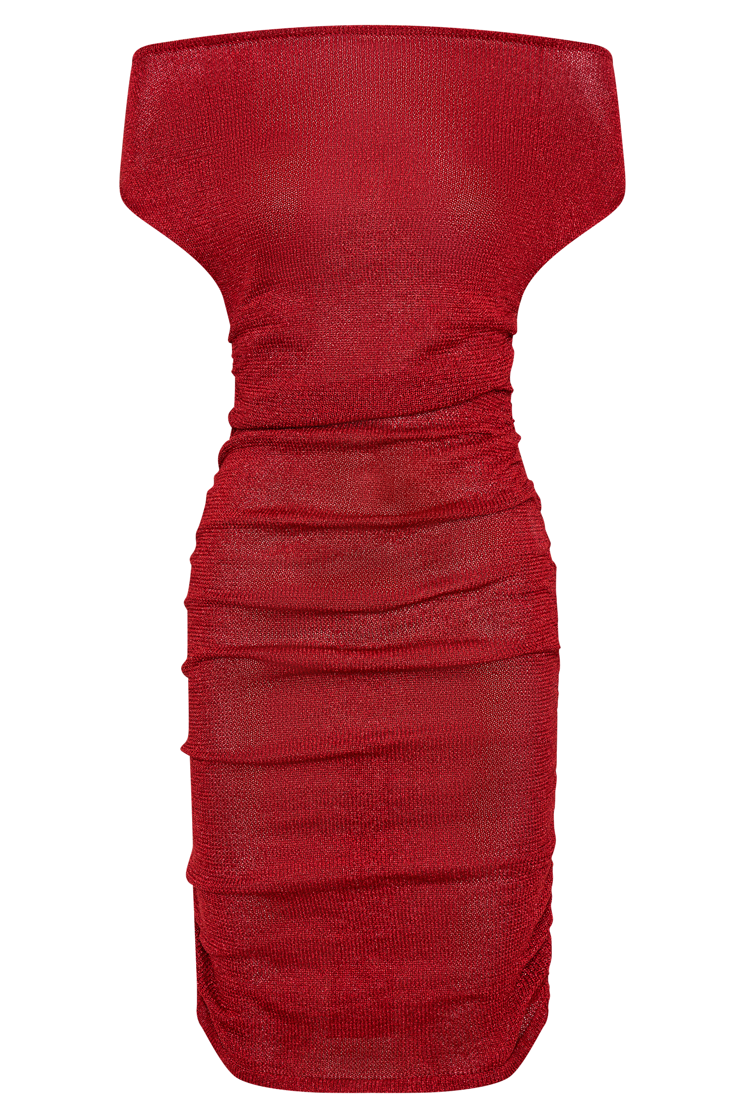 Pasha Off Shoulder Knit Mini Dress - Red