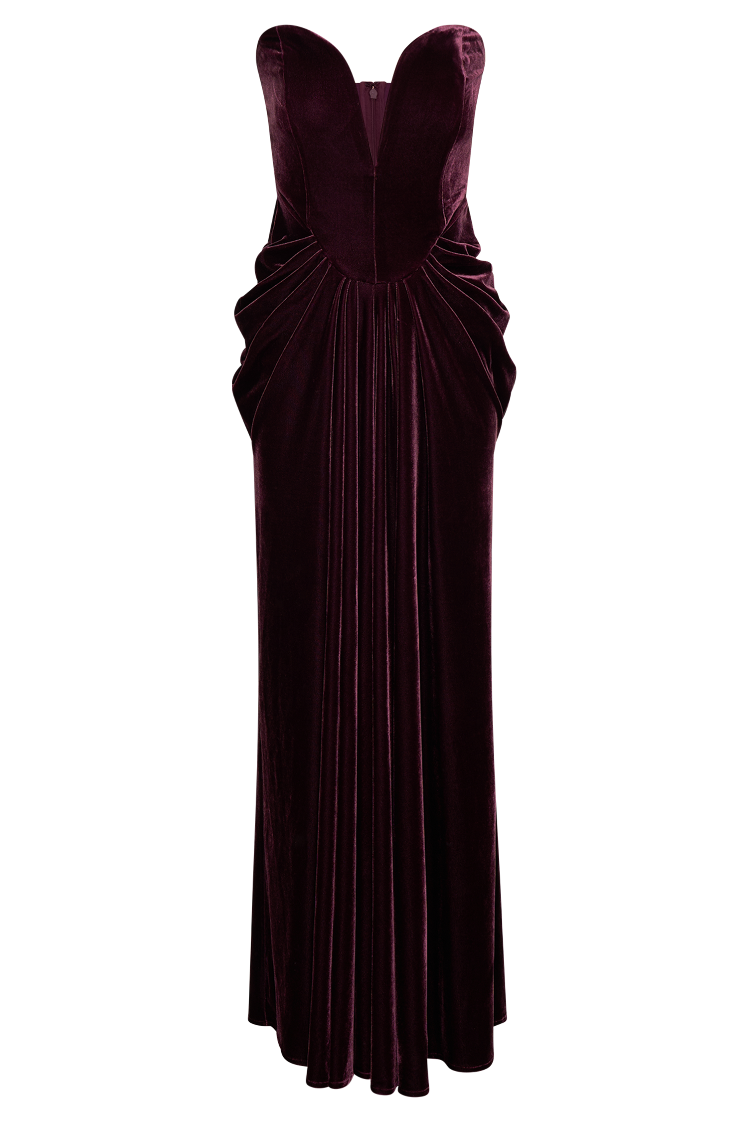 Paige Strapless Velvet Maxi Dress - Plum