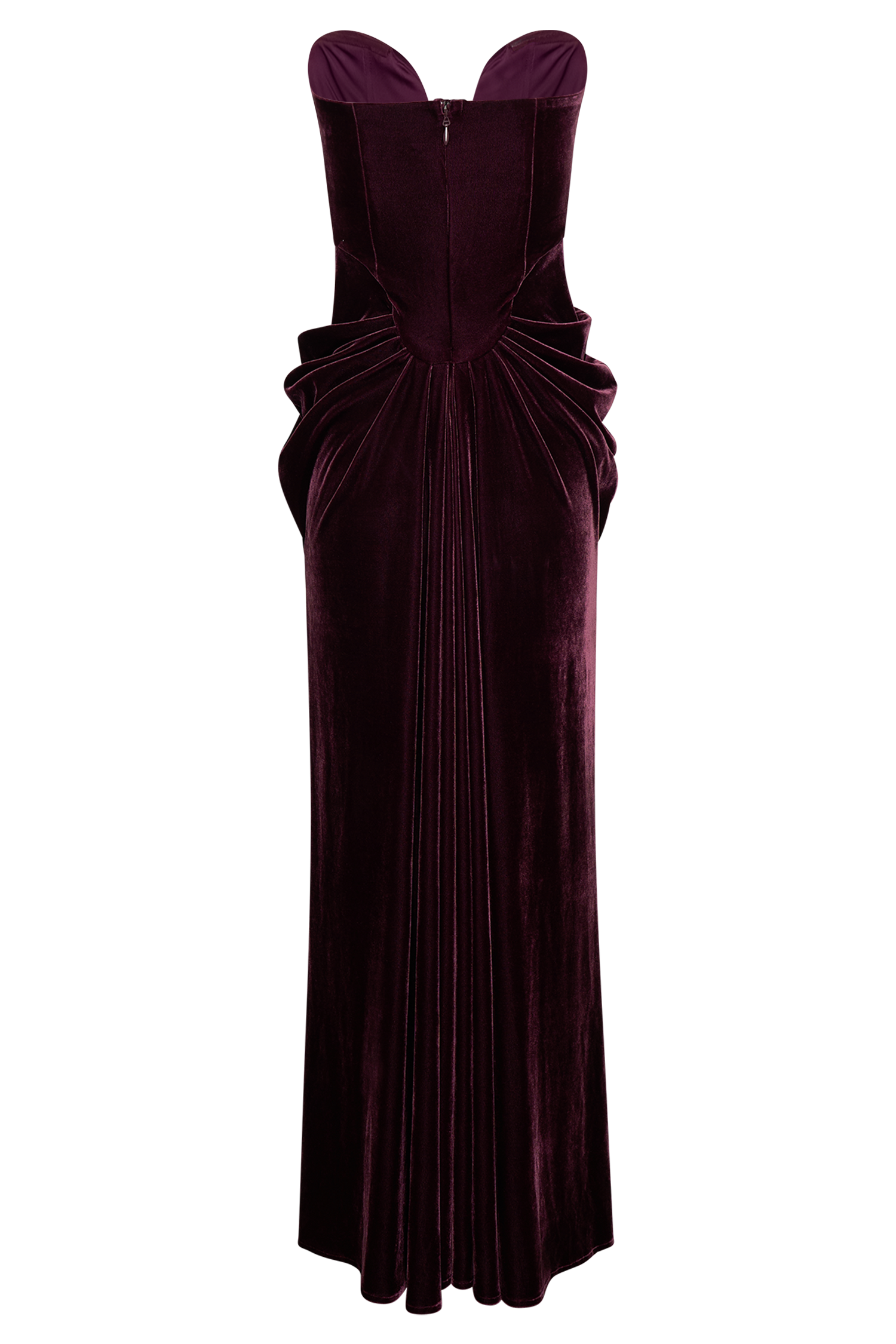 Paige Strapless Velvet Maxi Dress - Plum
