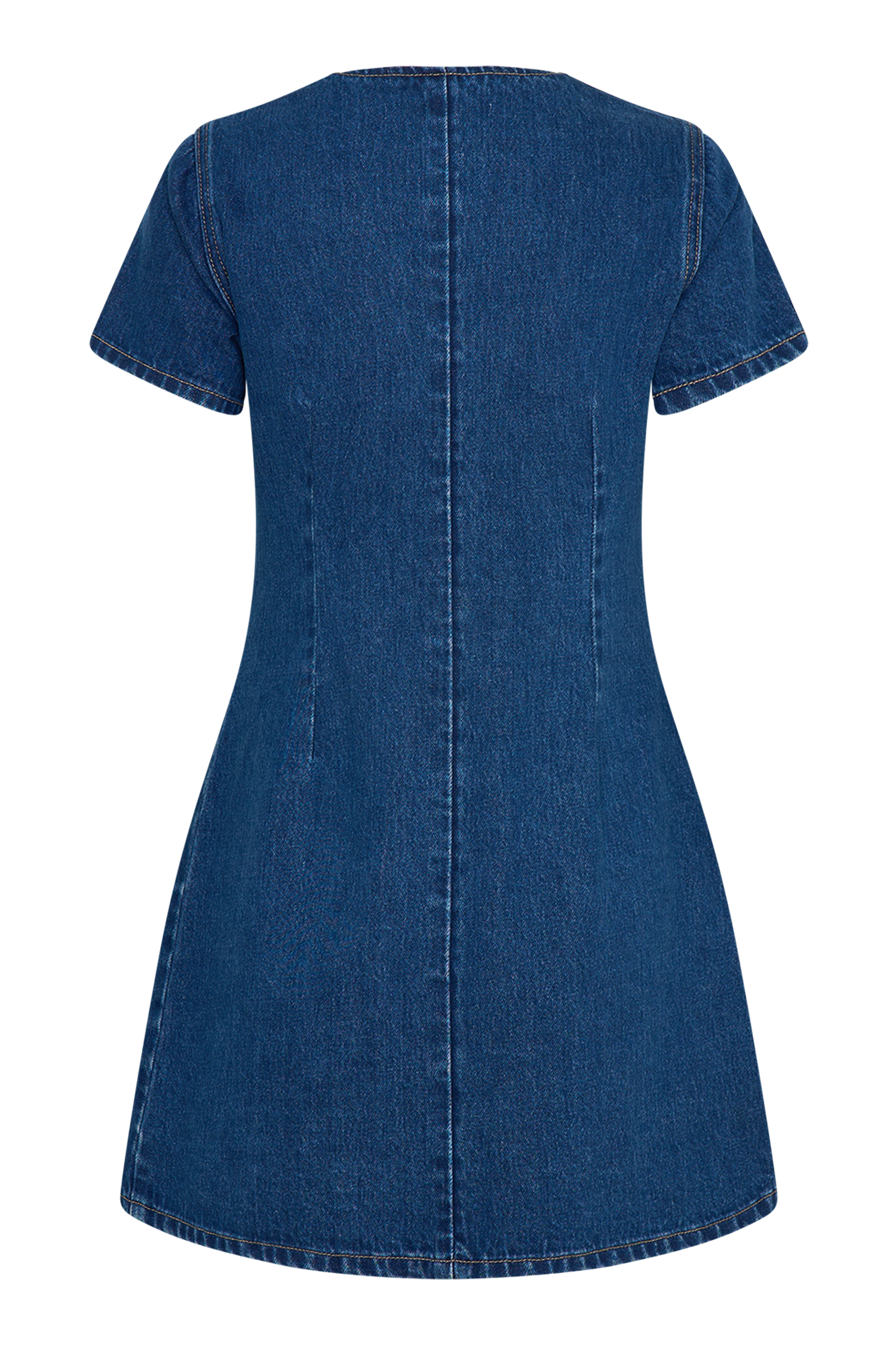 Monica Sweetheart Denim Mini Dress - Dark Blue
