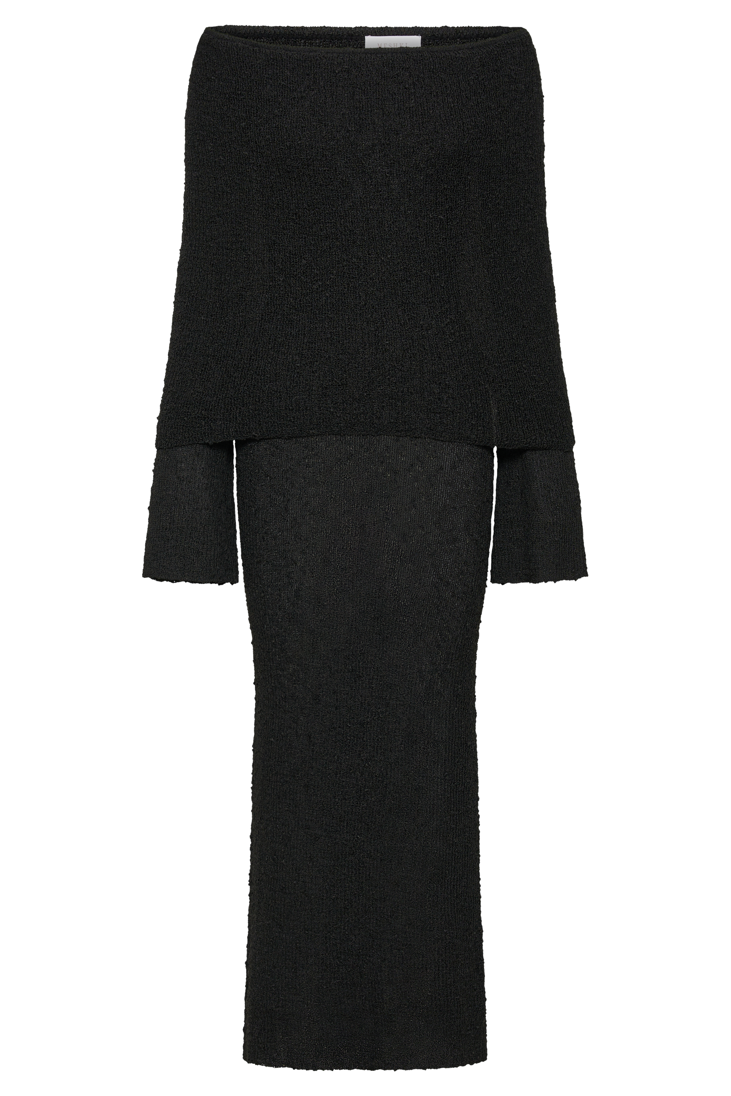 Marisol Off Shoulder Boucle Maxi Dress - Black