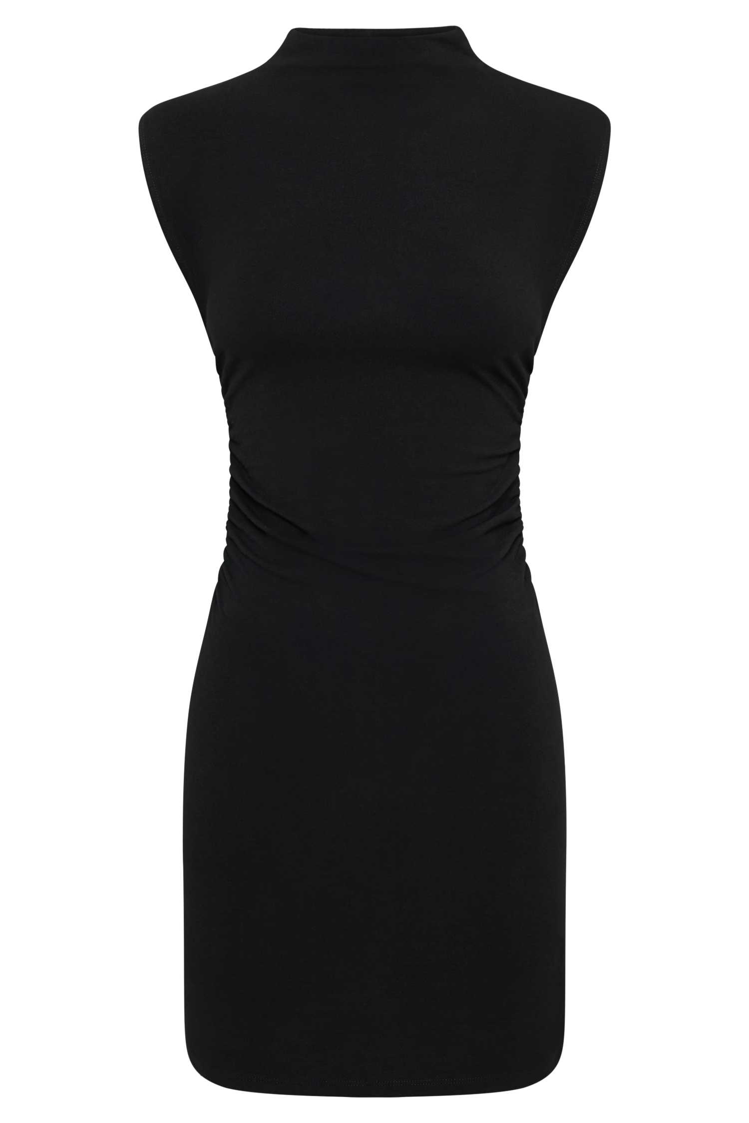 Melania High Neck Mini Dress - Black
