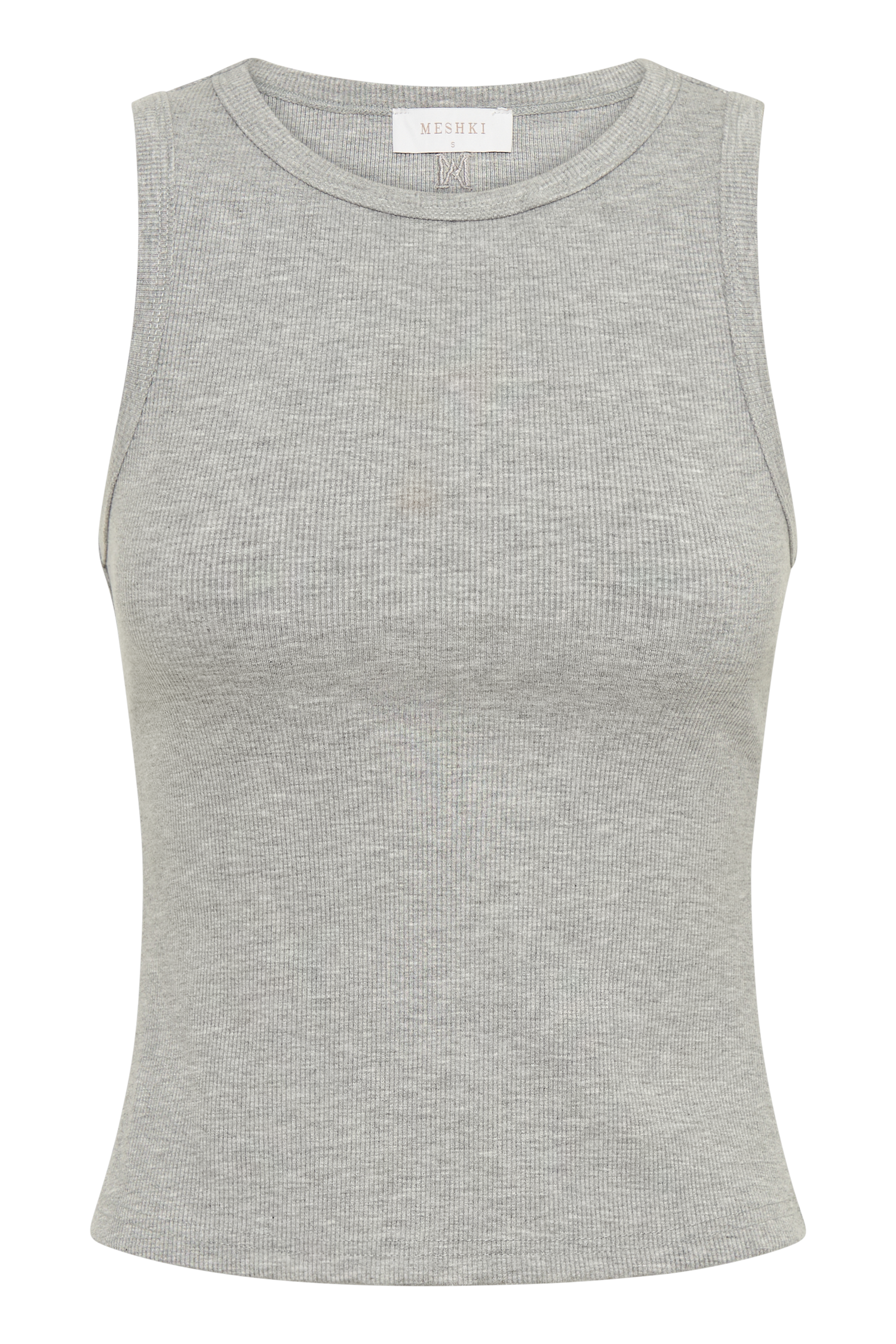 Zanna Ribbed Tank Top - Grey Marle