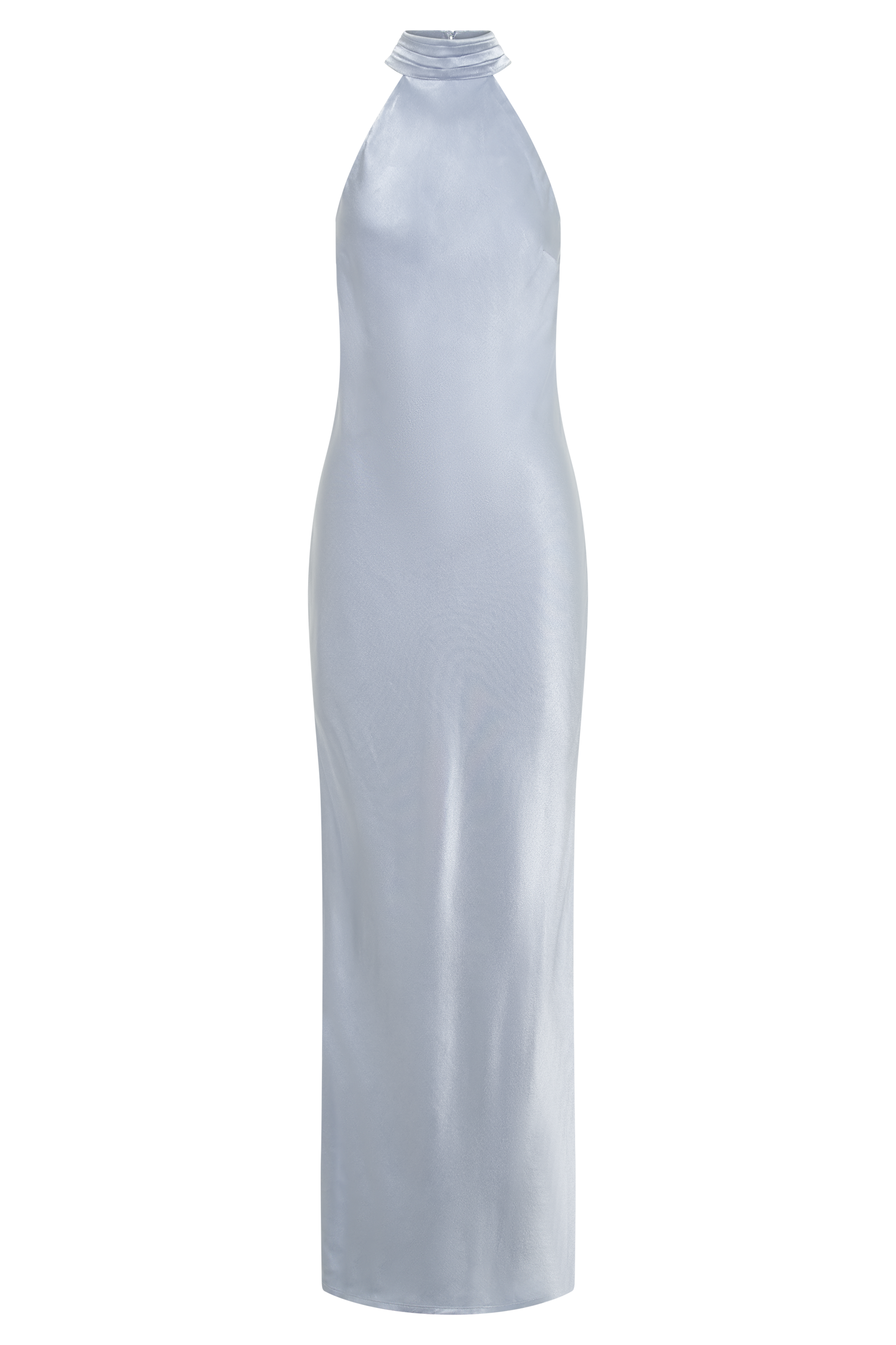 Claire Satin Drape Back Maxi Dress - Ice Blue