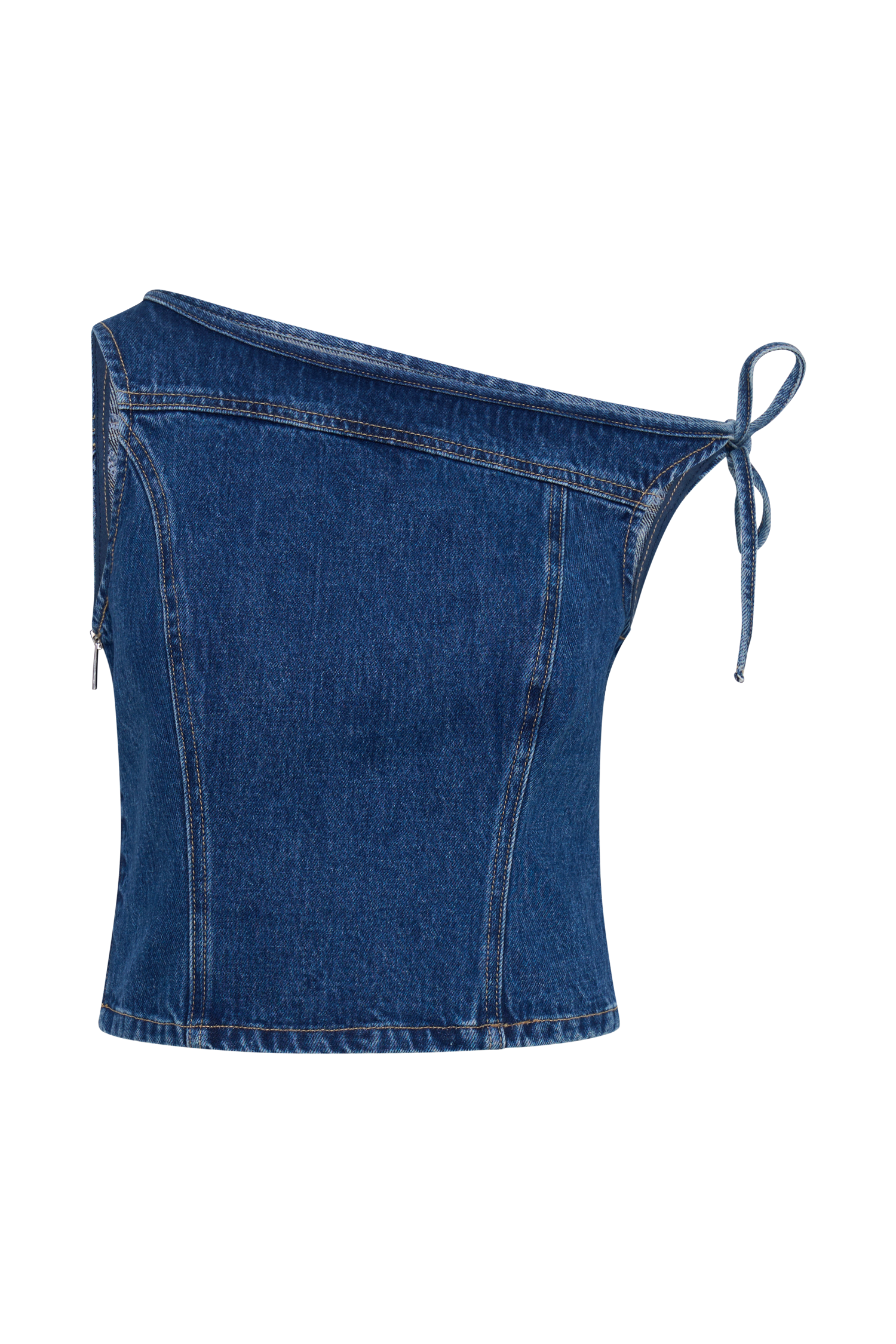 Ramsey Denim Off Shoulder Top - Dark Blue