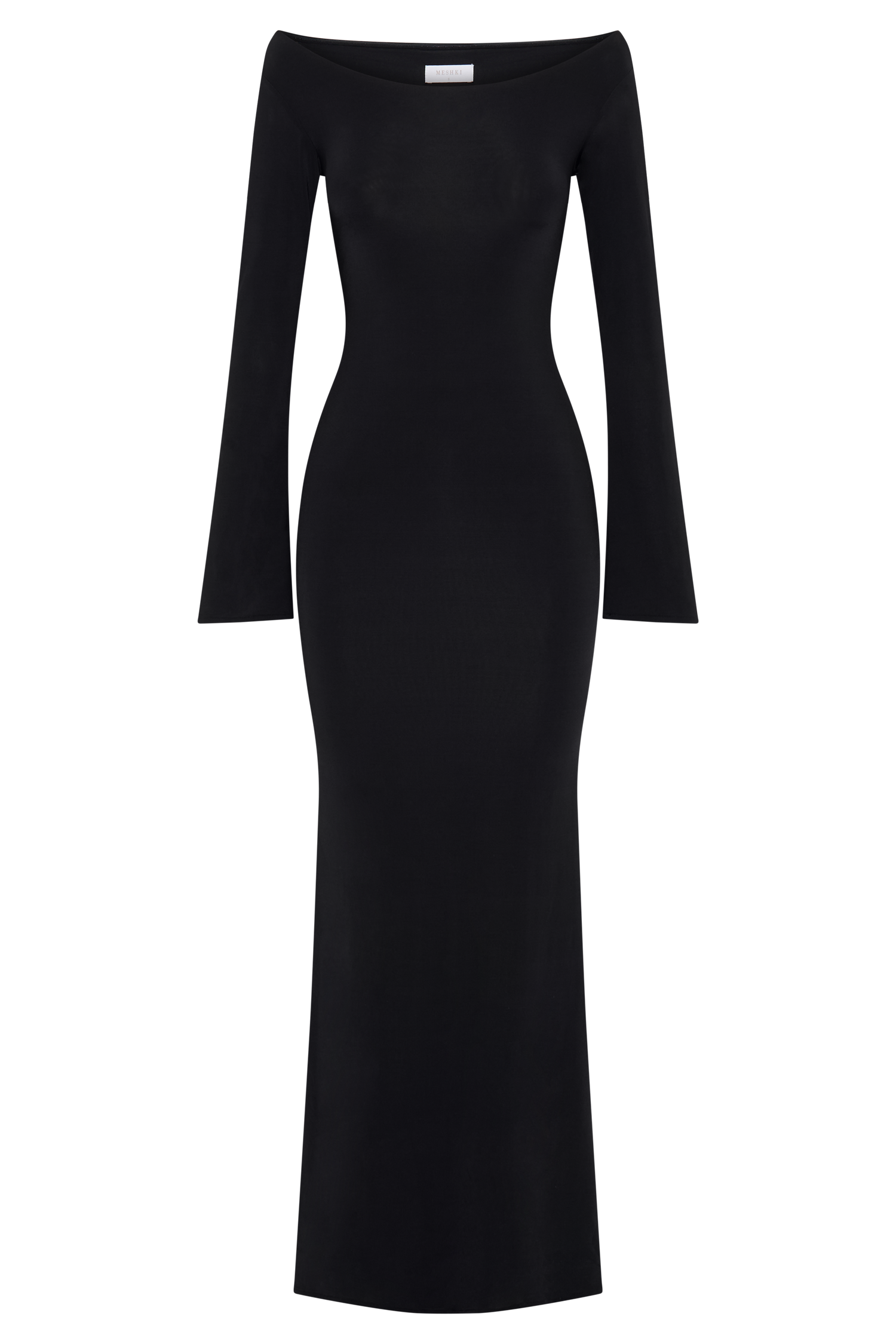 Millicent Slinky Long Sleeve Maxi Dress - Black