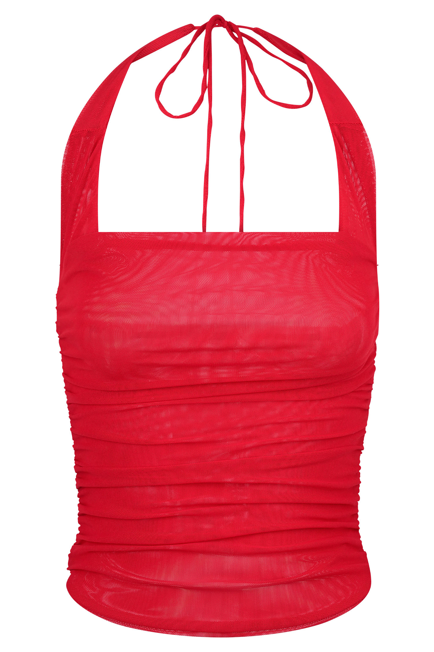 Brooklyn Mesh Crop Top - Ruby