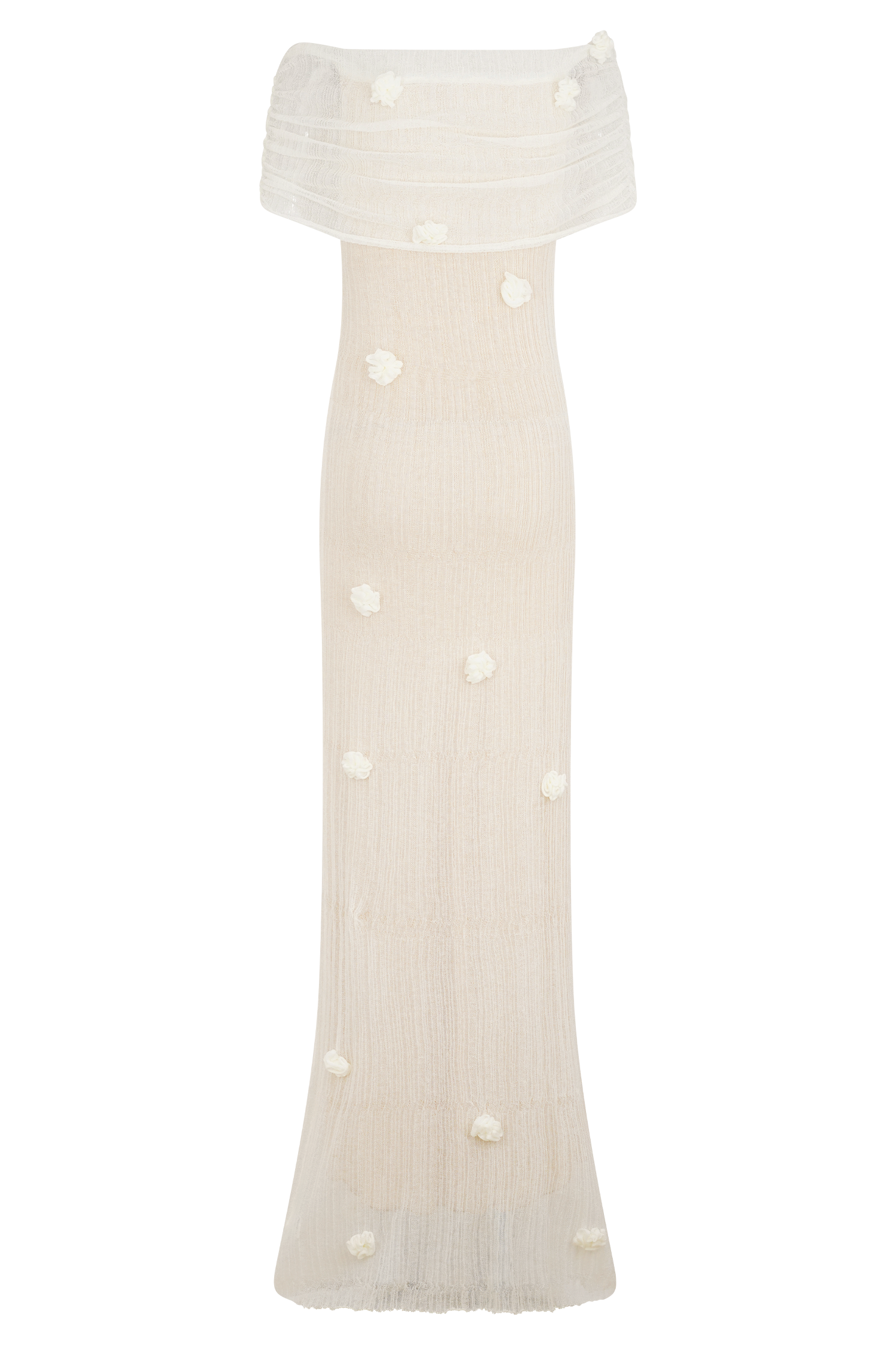 Brynn Orchid Knit Maxi Dress - Ivory