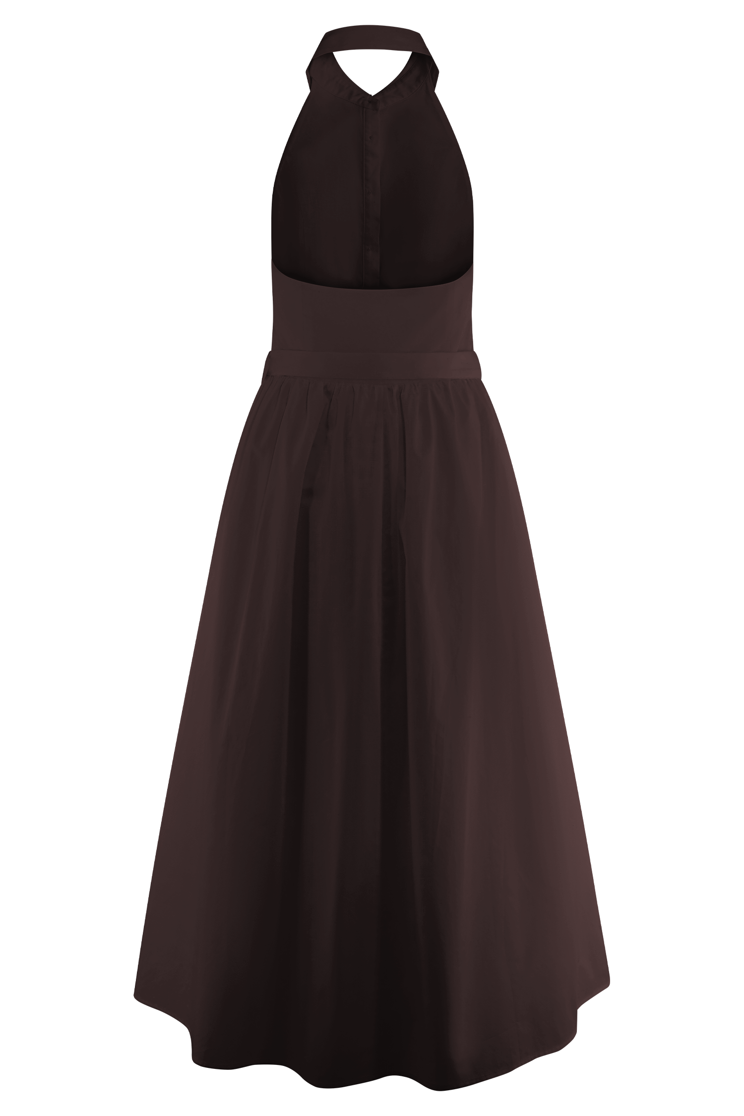 Cindy Collared Midi Dress - Chocolate