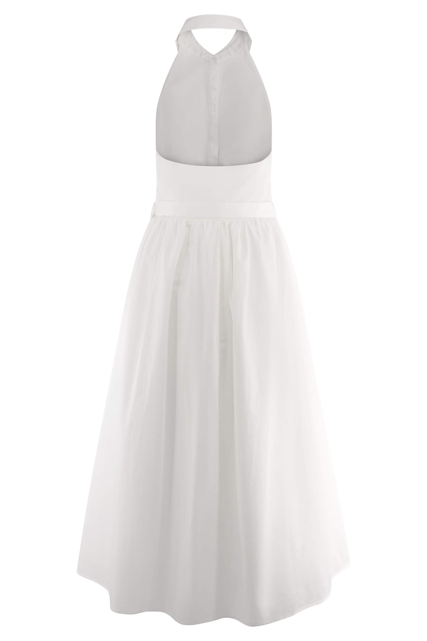 Cindy Collared Midi Dress - White