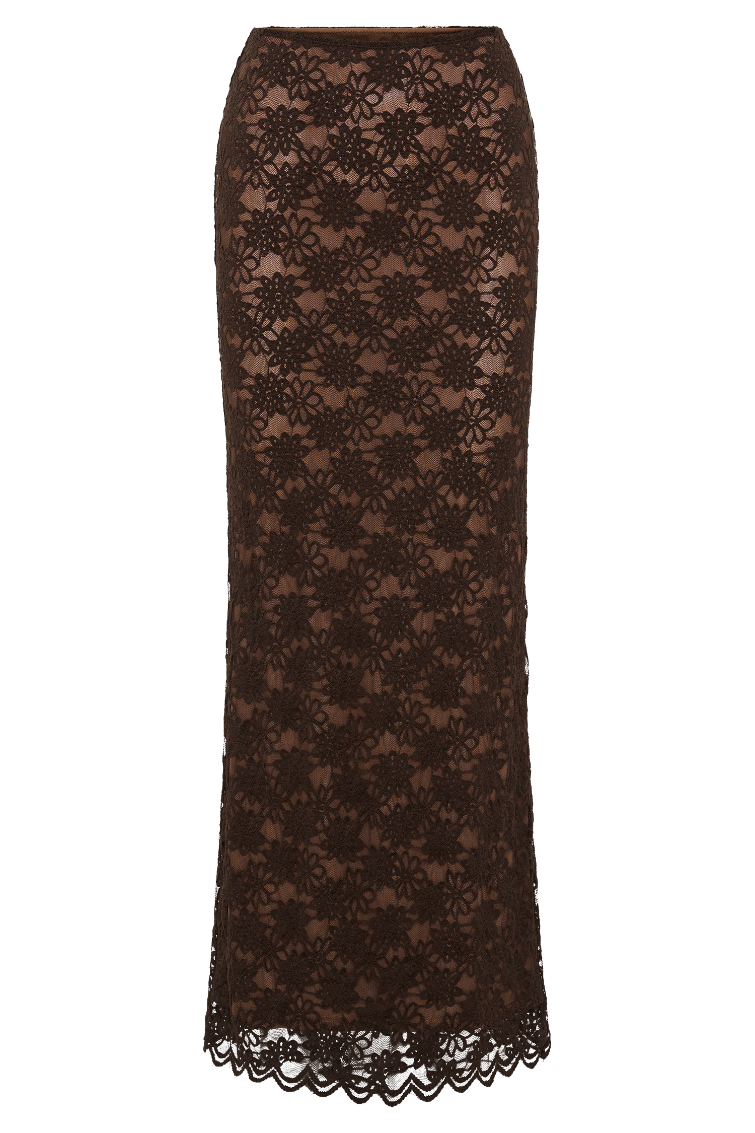 Elska Lace Maxi Skirt - Chocolate