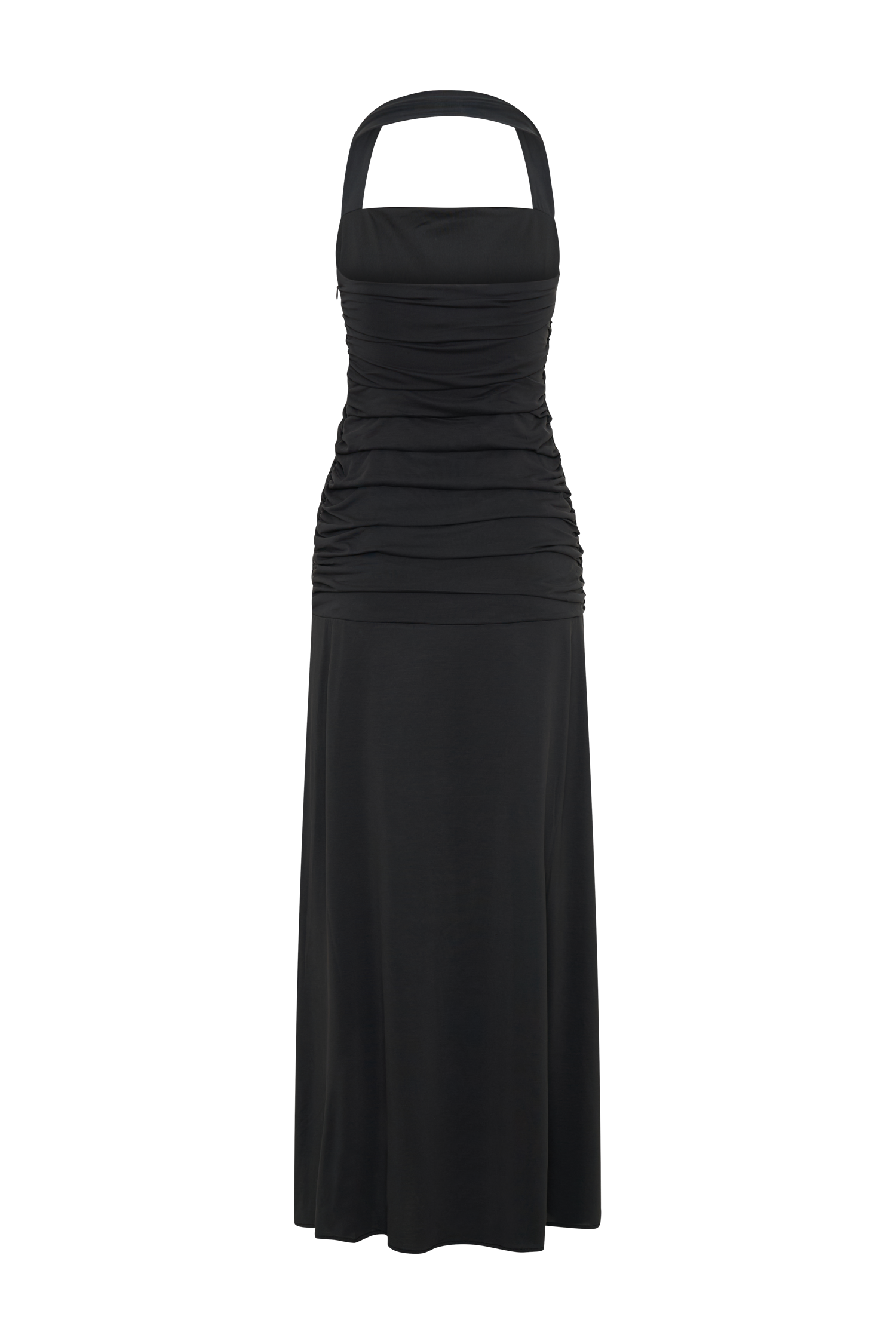 Bentley Peached Jersey Halter Maxi Dress - Black