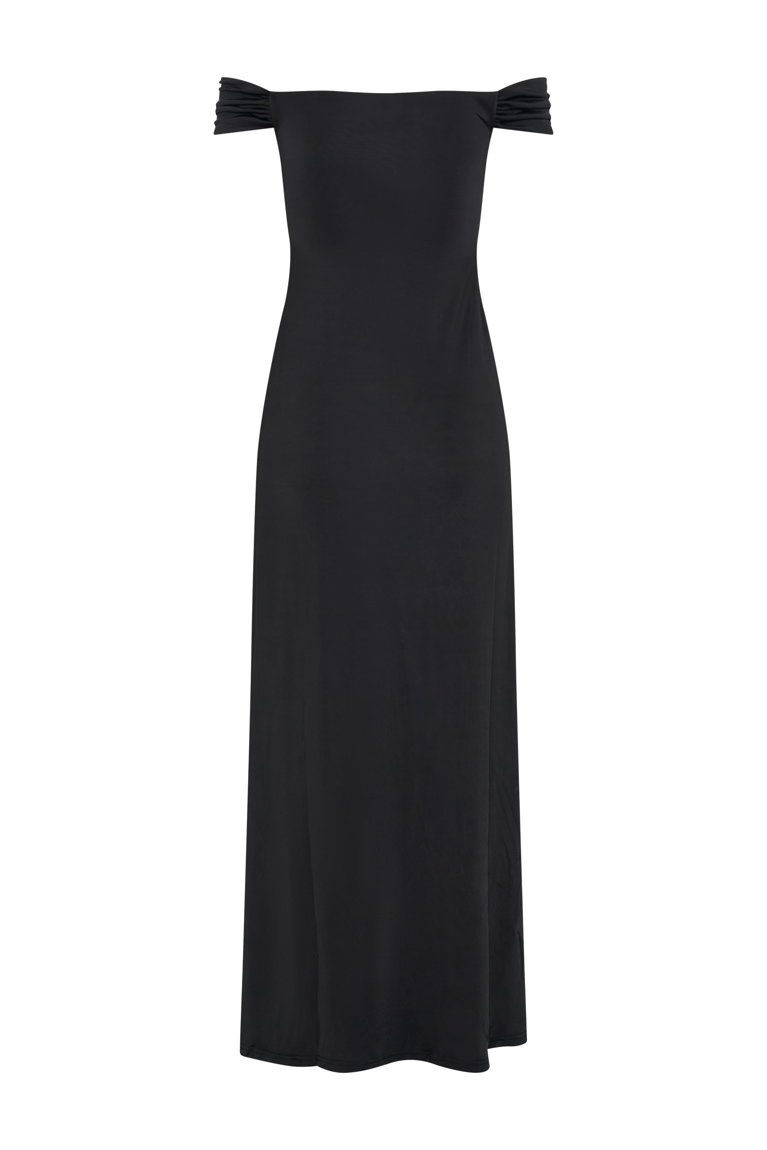 Eisley Slinky Off Shoulder Maxi Dress - Black