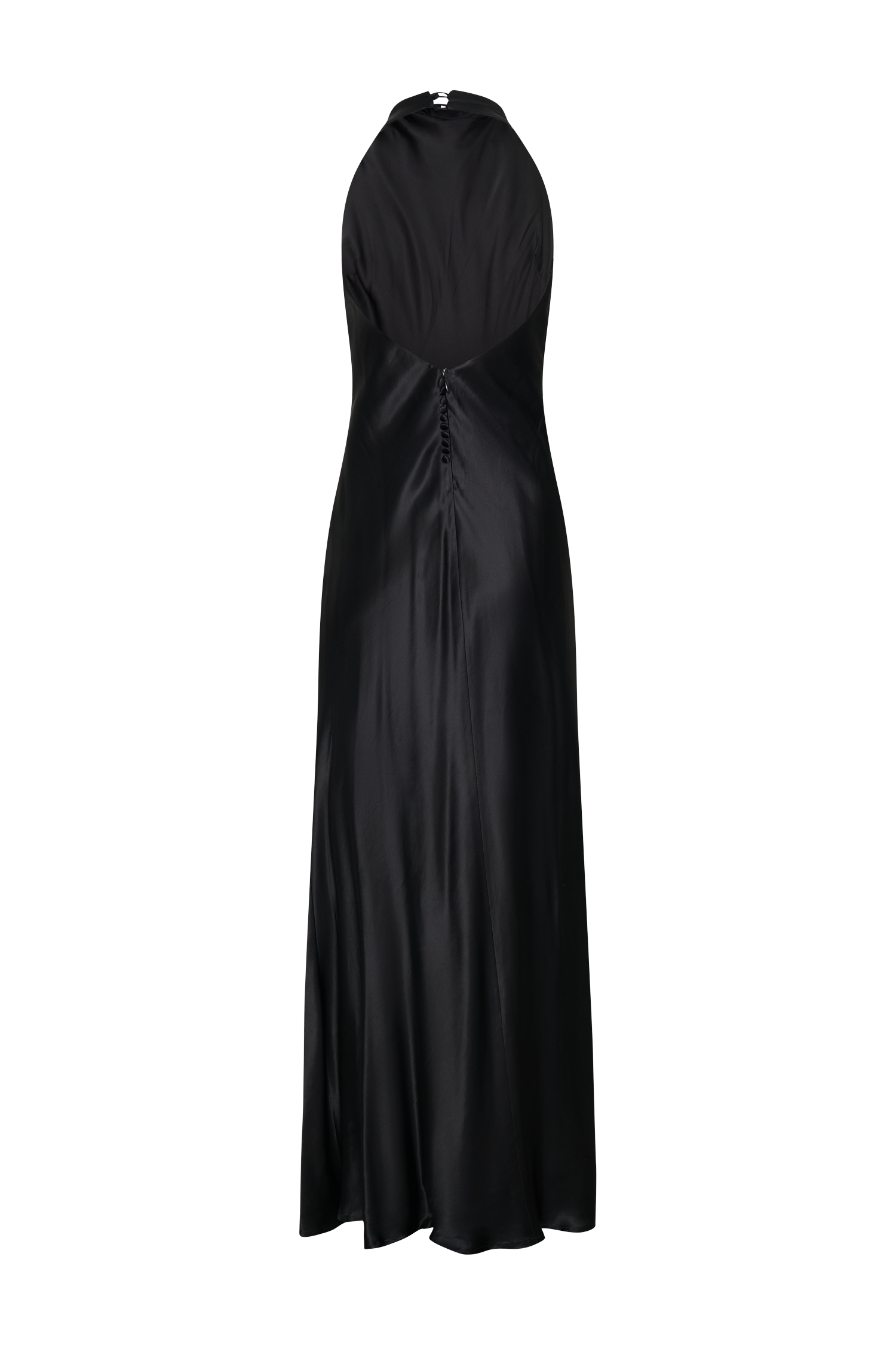 Esther Iridescent Satin Cowl Maxi Dress - Black