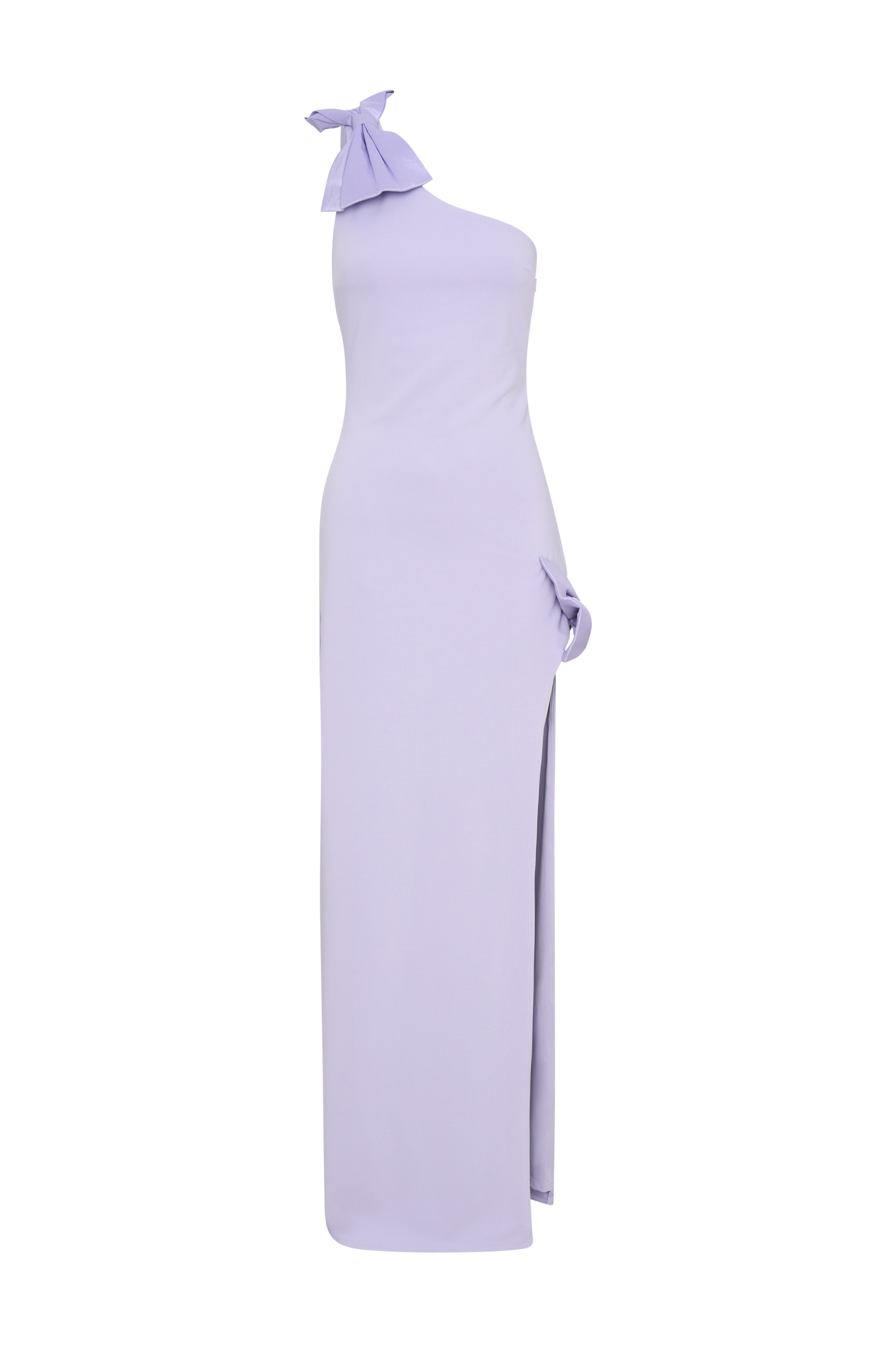 Hallie One Shoulder Bow Maxi Dress - Lilac