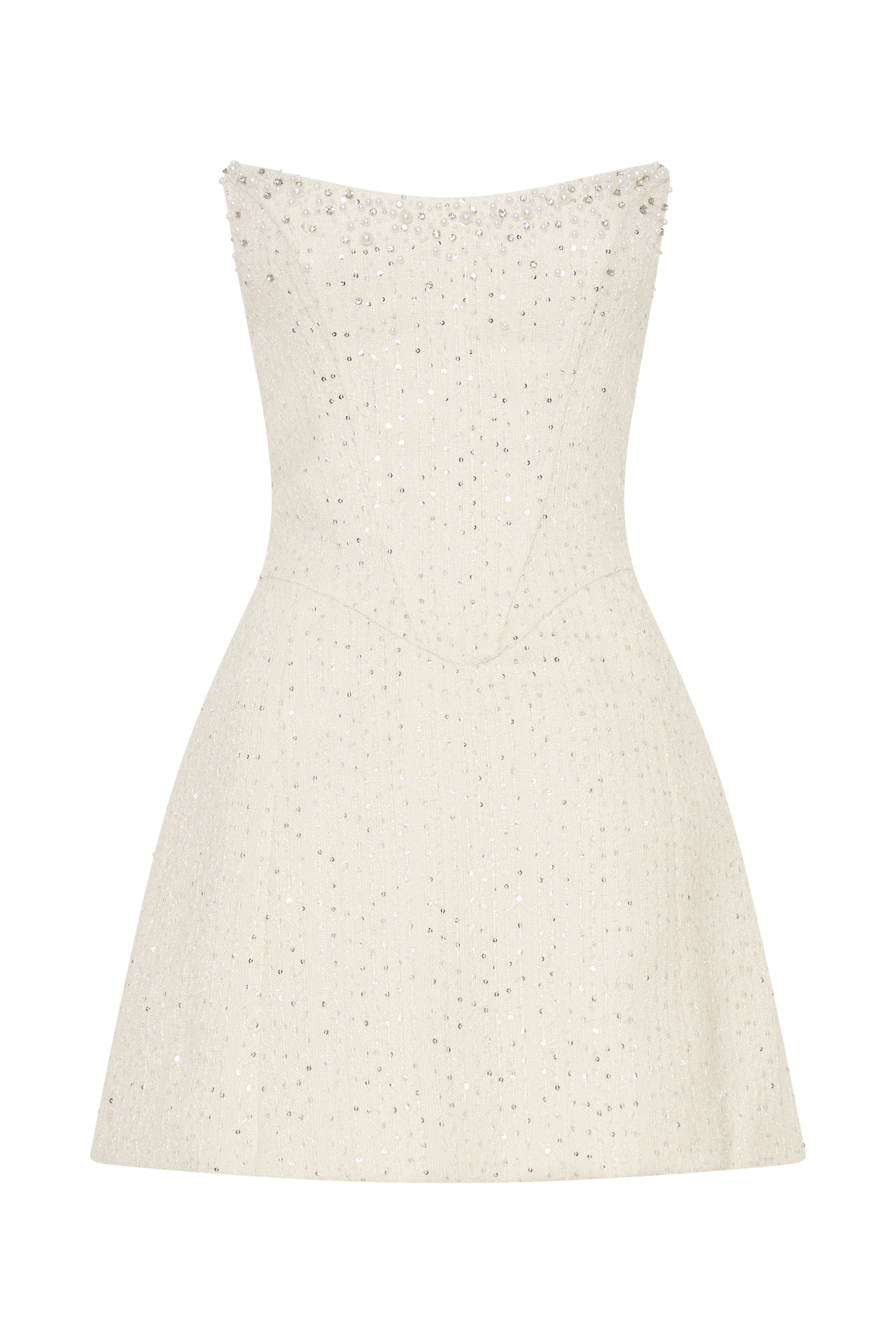 Lorrie Tweed Corset Mini Dress - White