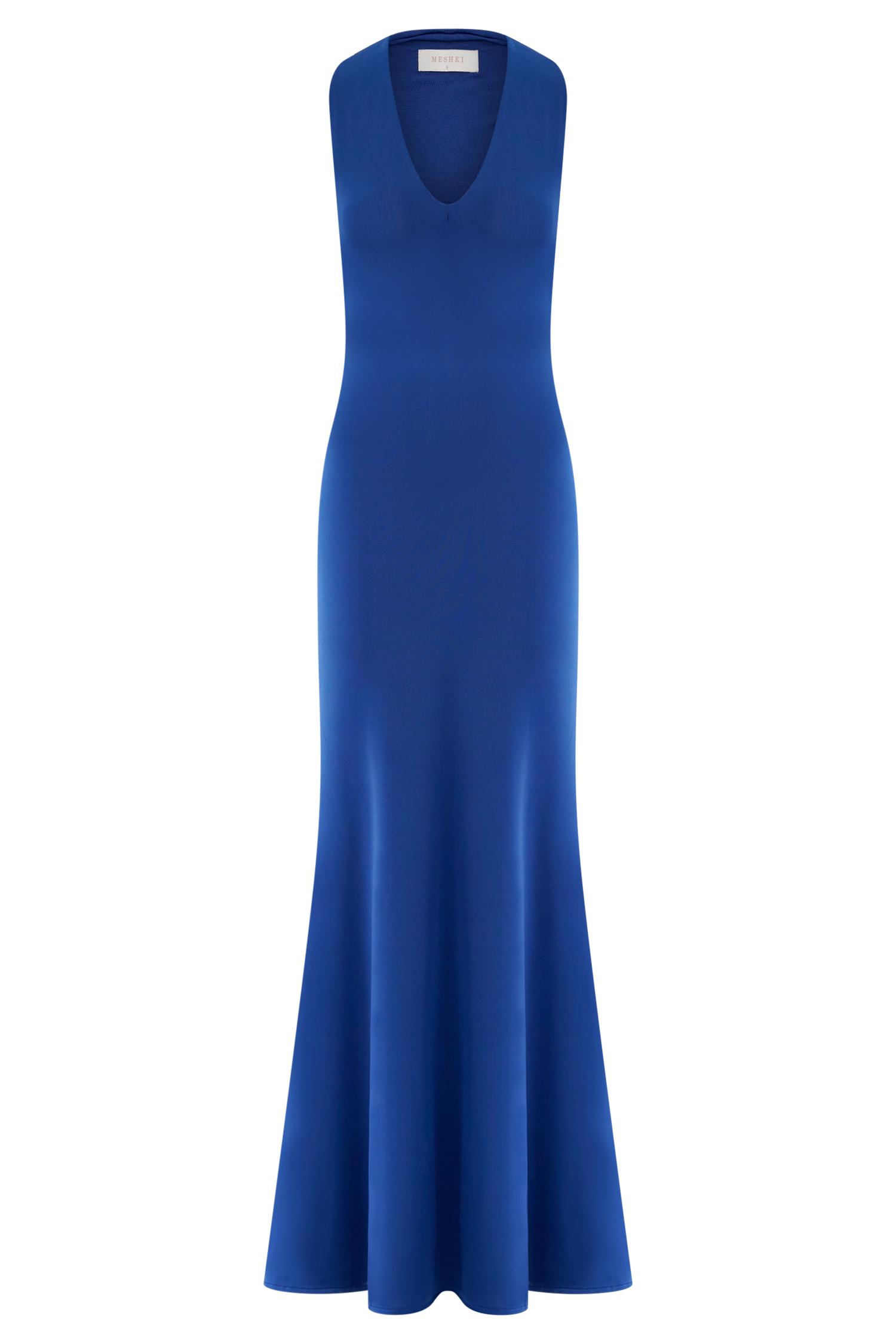 Elke Slinky V Neck Maxi Dress - Cobalt