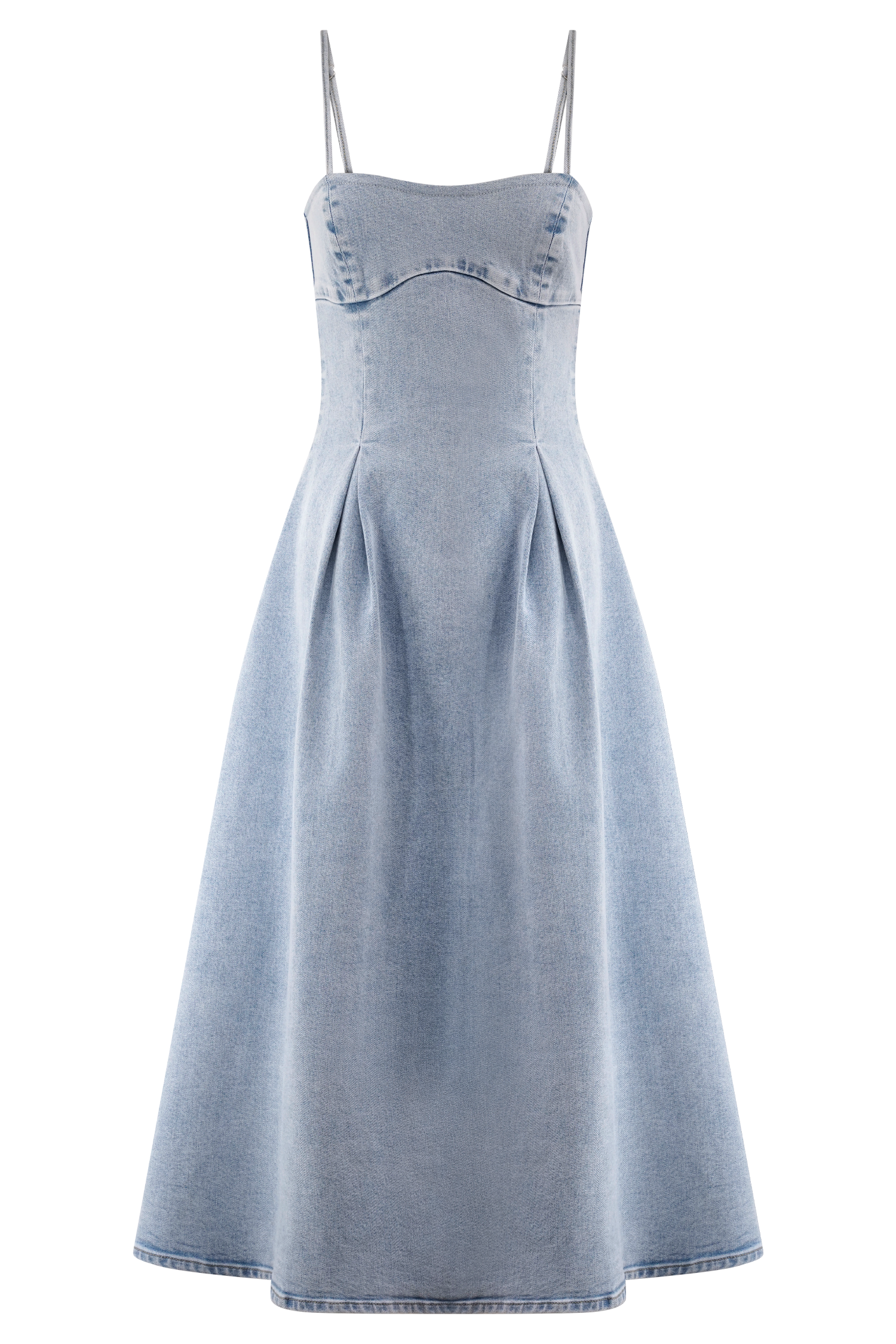 Harlyn Denim Midi Dress - Light Blue