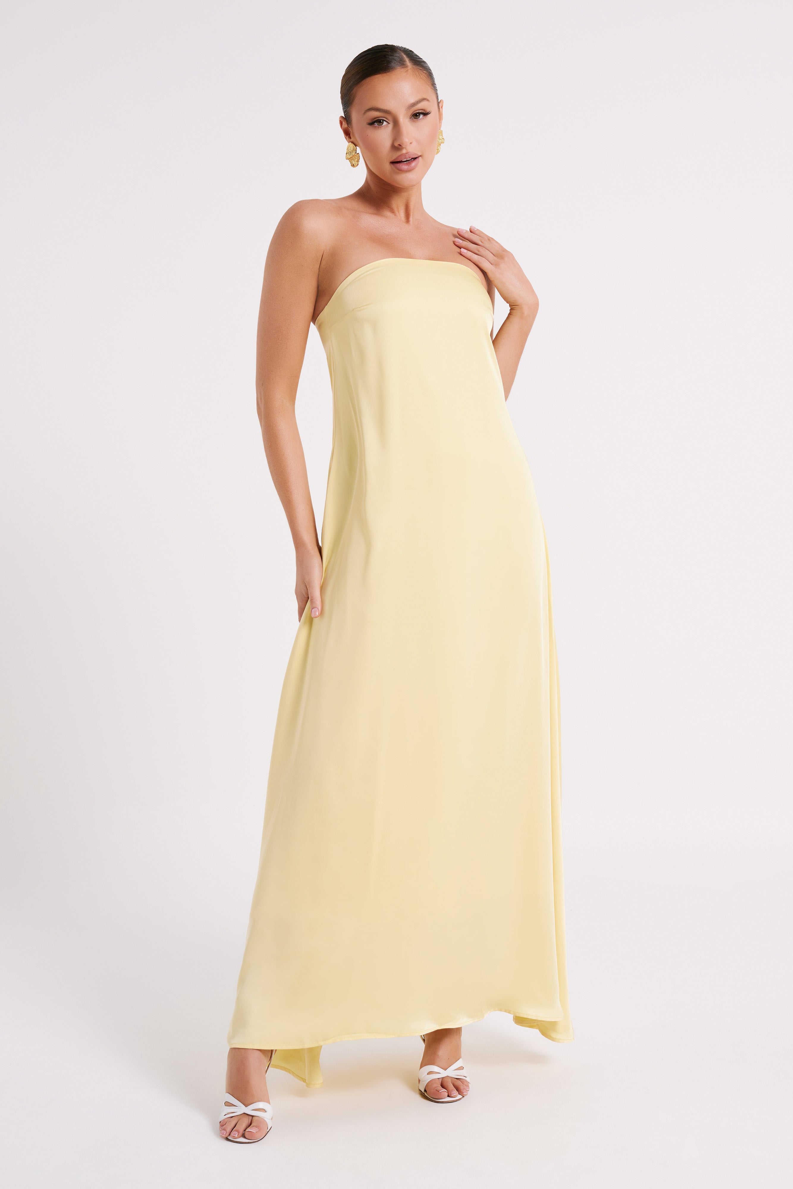 Luisa Strapless Maxi Dress - Lemon