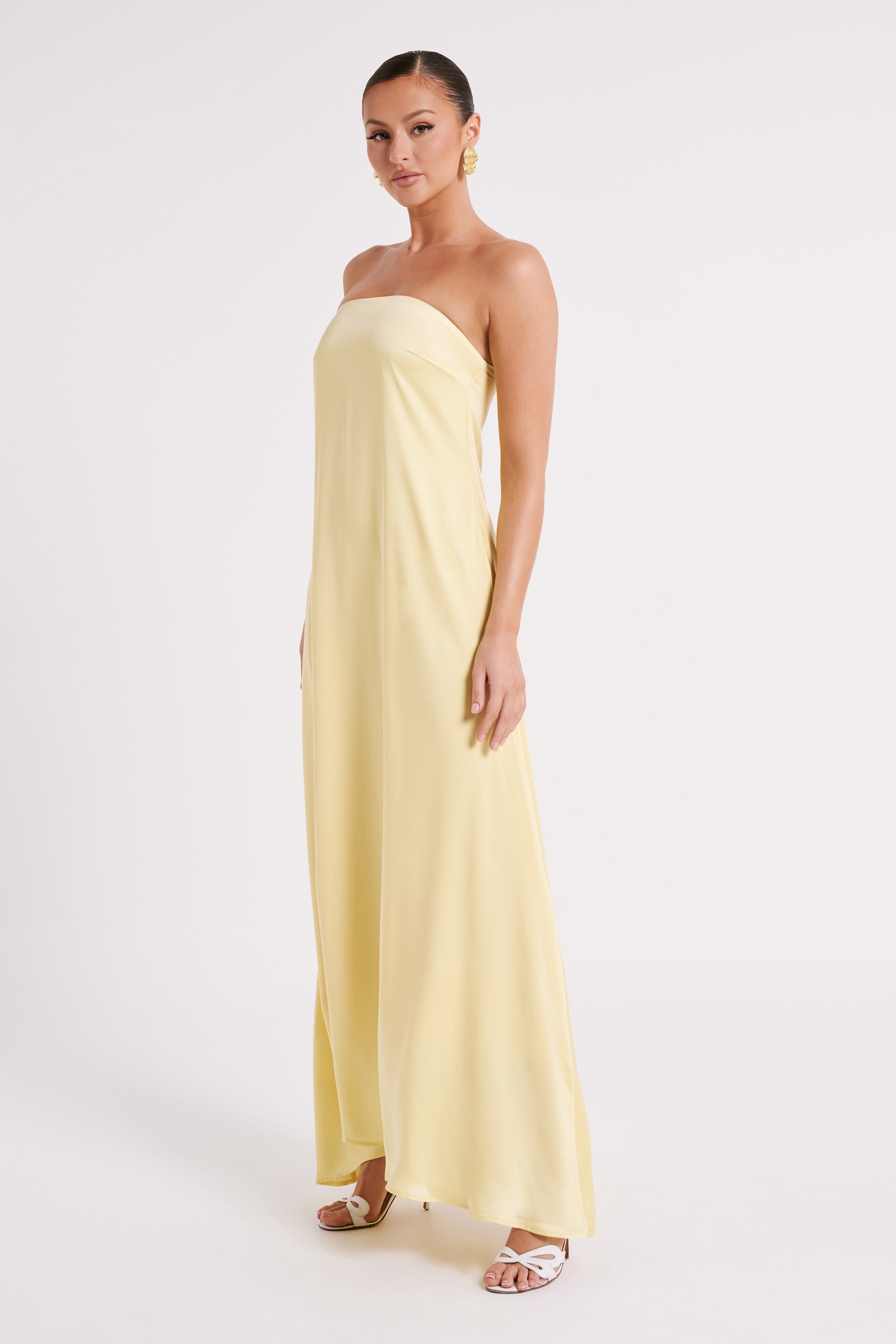 Luisa Strapless Maxi Dress - Lemon