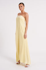 Luisa Strapless Maxi Dress - Lemon