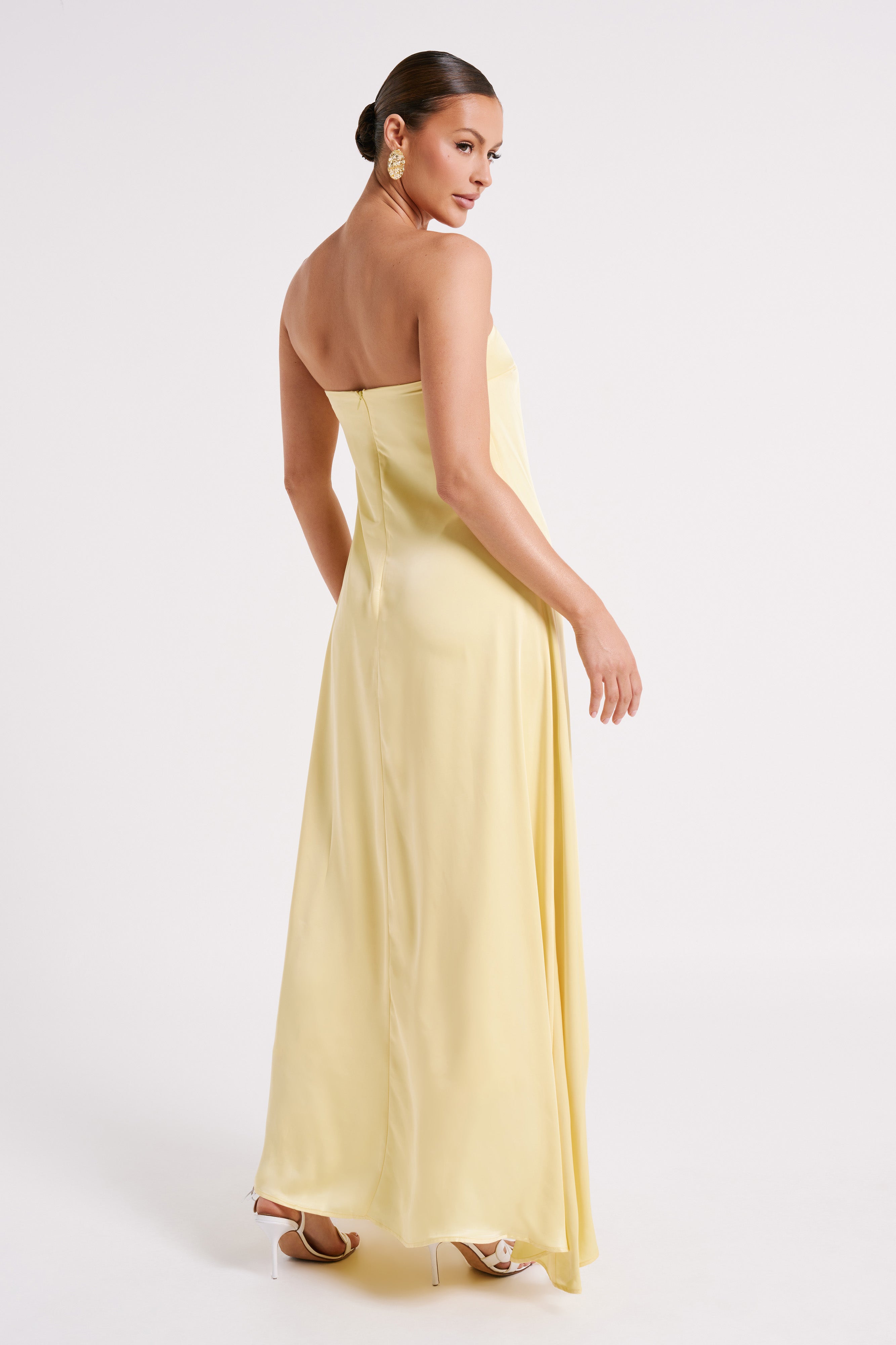 Luisa Strapless Maxi Dress - Lemon