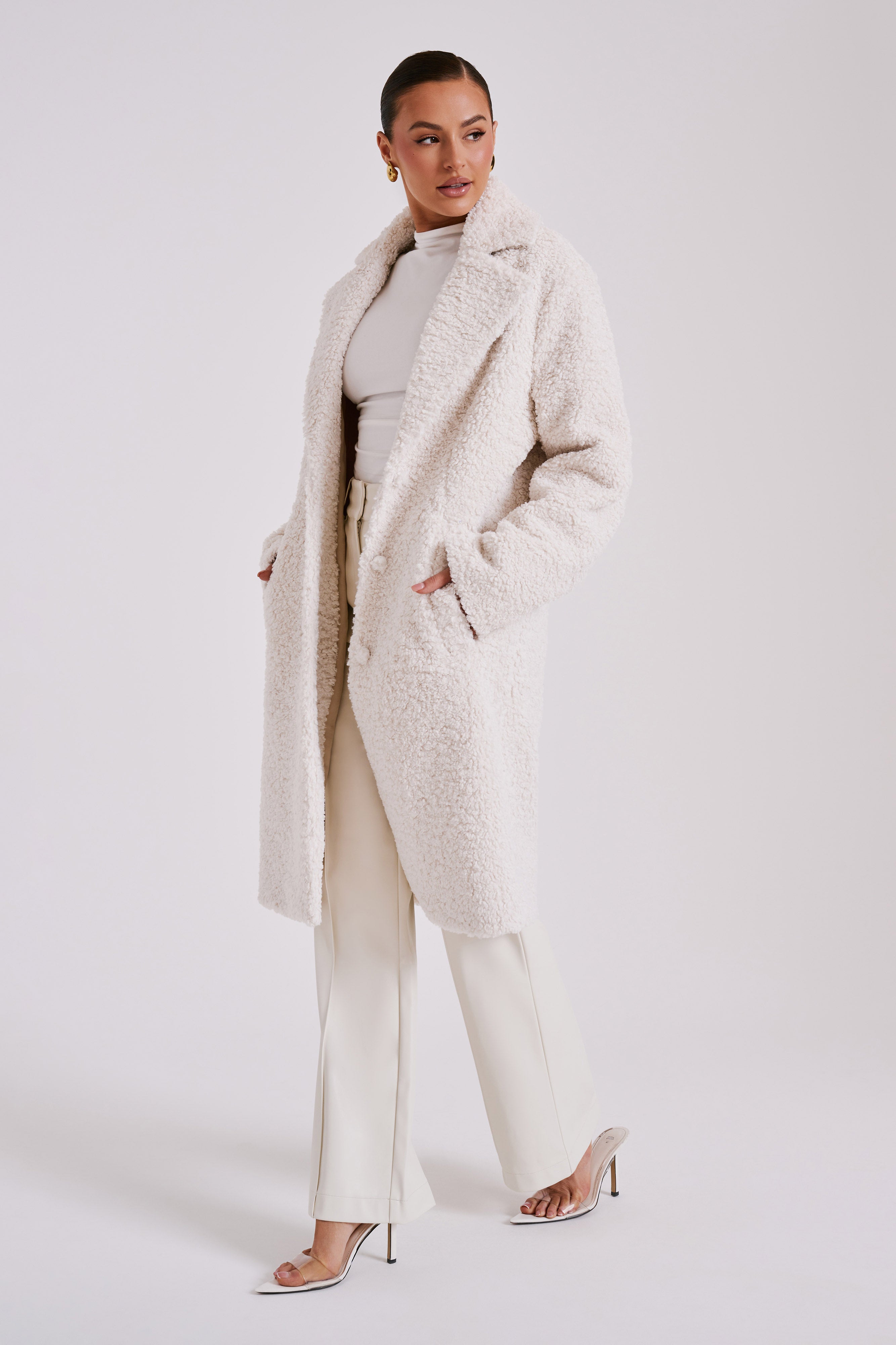 Izzy Boucle Coat - Cream