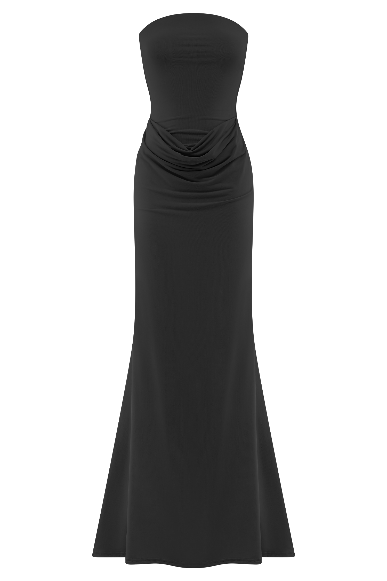 Madison Strapless Slinky Maxi Dress - Black