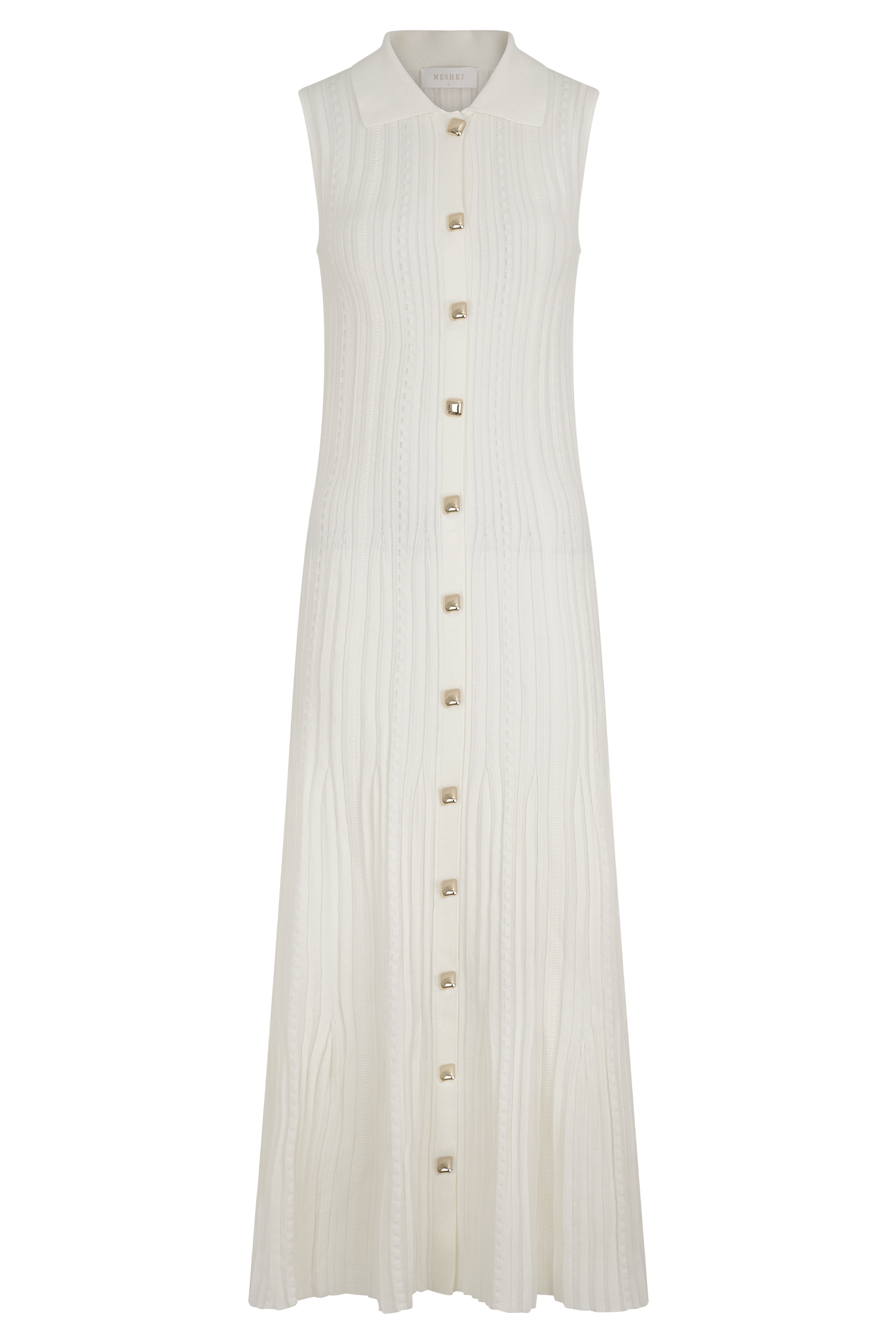 Margie Sleeveless Knit Midi Dress - White