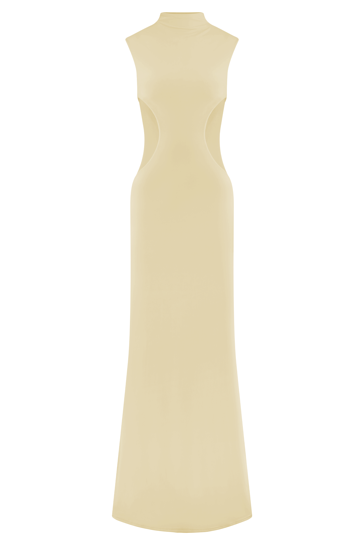 Massie Slinky And Mesh Maxi Dress - Lemon