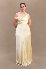 Jacinta One Shoulder Maxi Dress - Pastel Lemon
